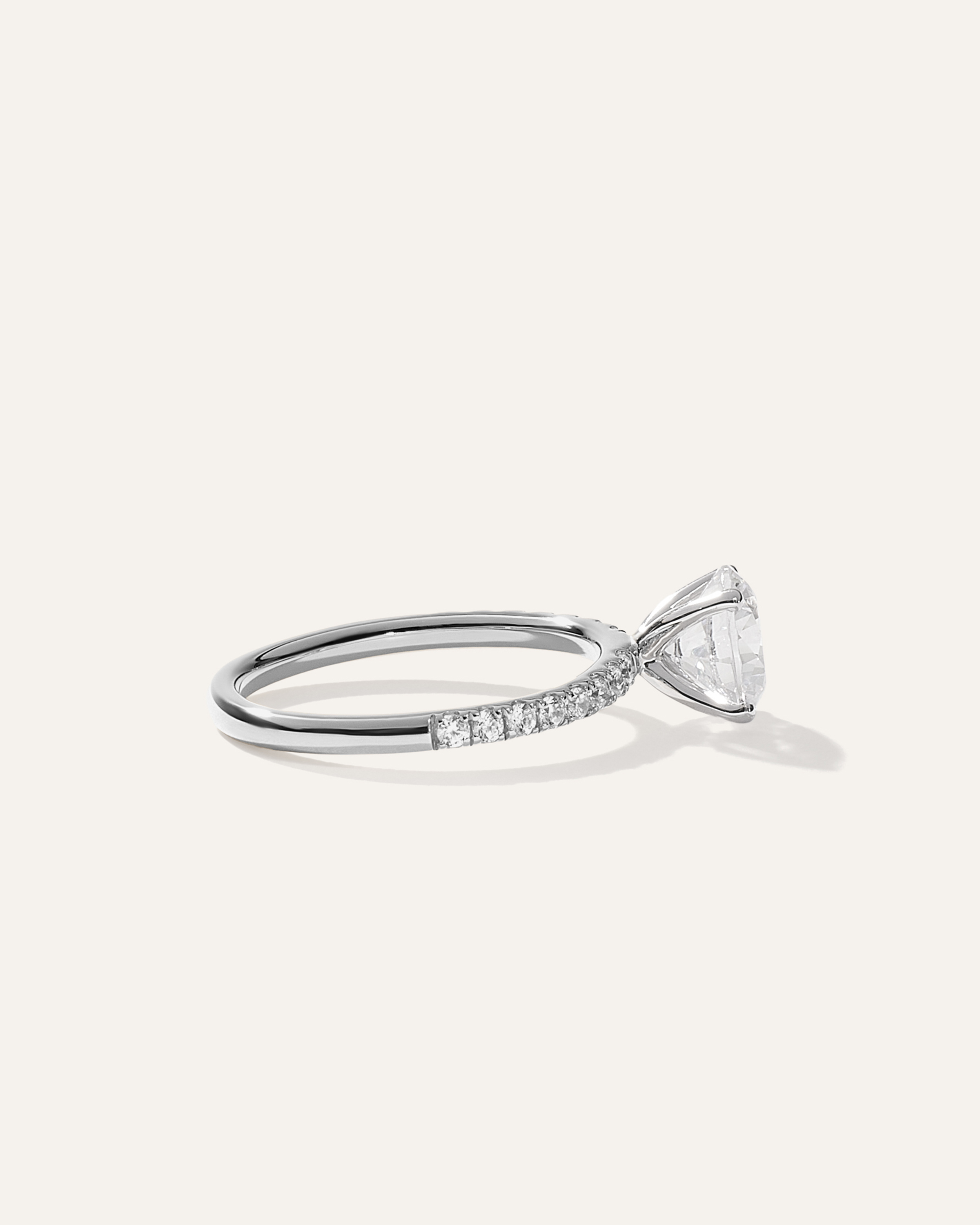 Lab Grown Diamond Round Petite Pave Engagement Ring - 1.50ct — Image 12