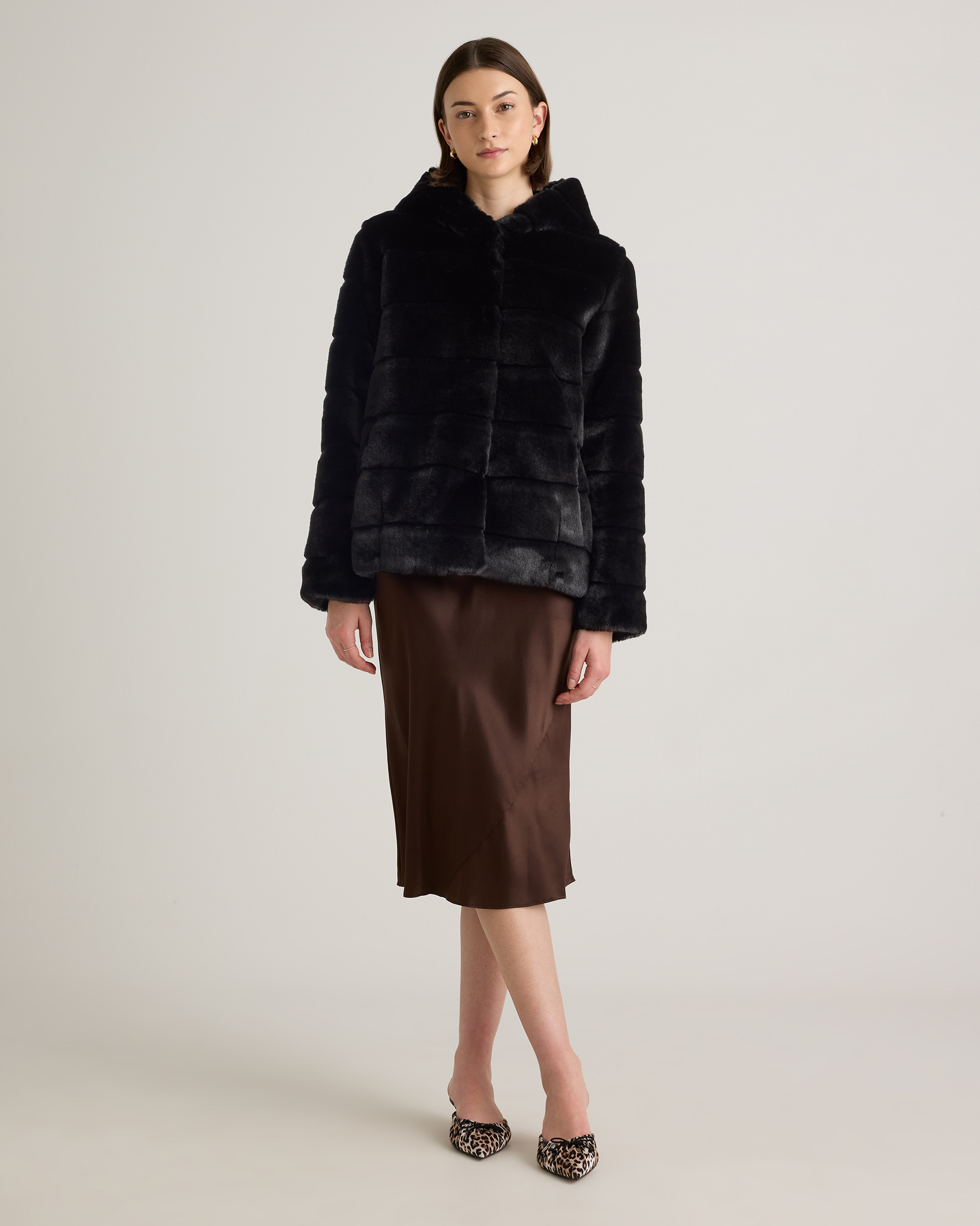 Hooded Faux Fur Jacket — Image 20