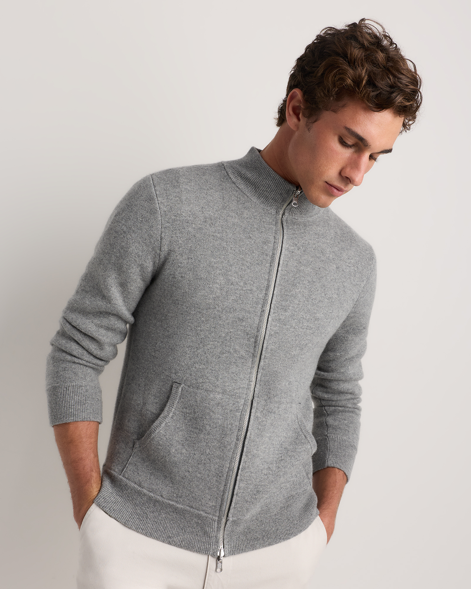 100% Reversible Cashmere Full Zip Sweater — Image 7