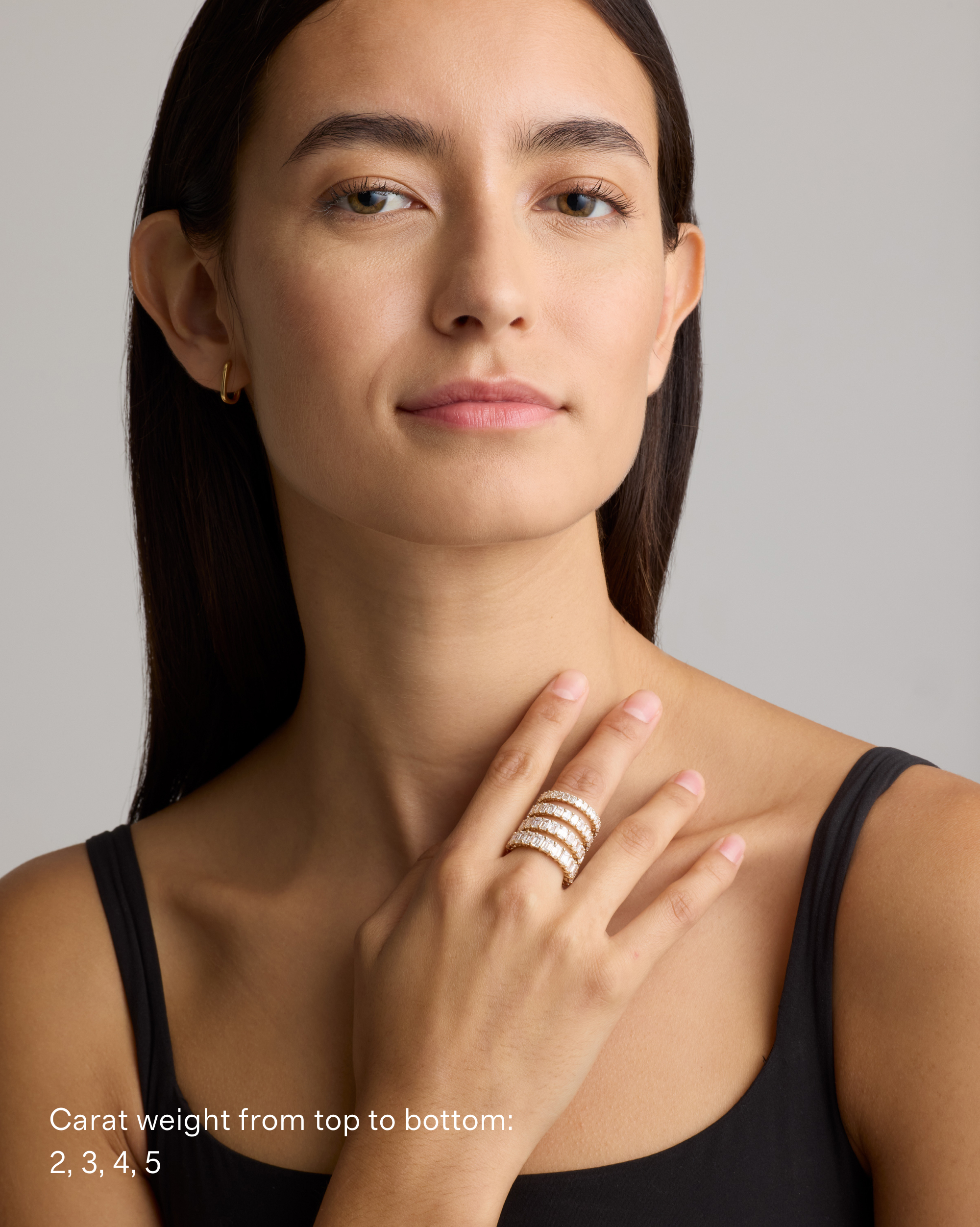 Lab Grown Diamond Emerald Eternity Band — Image 3