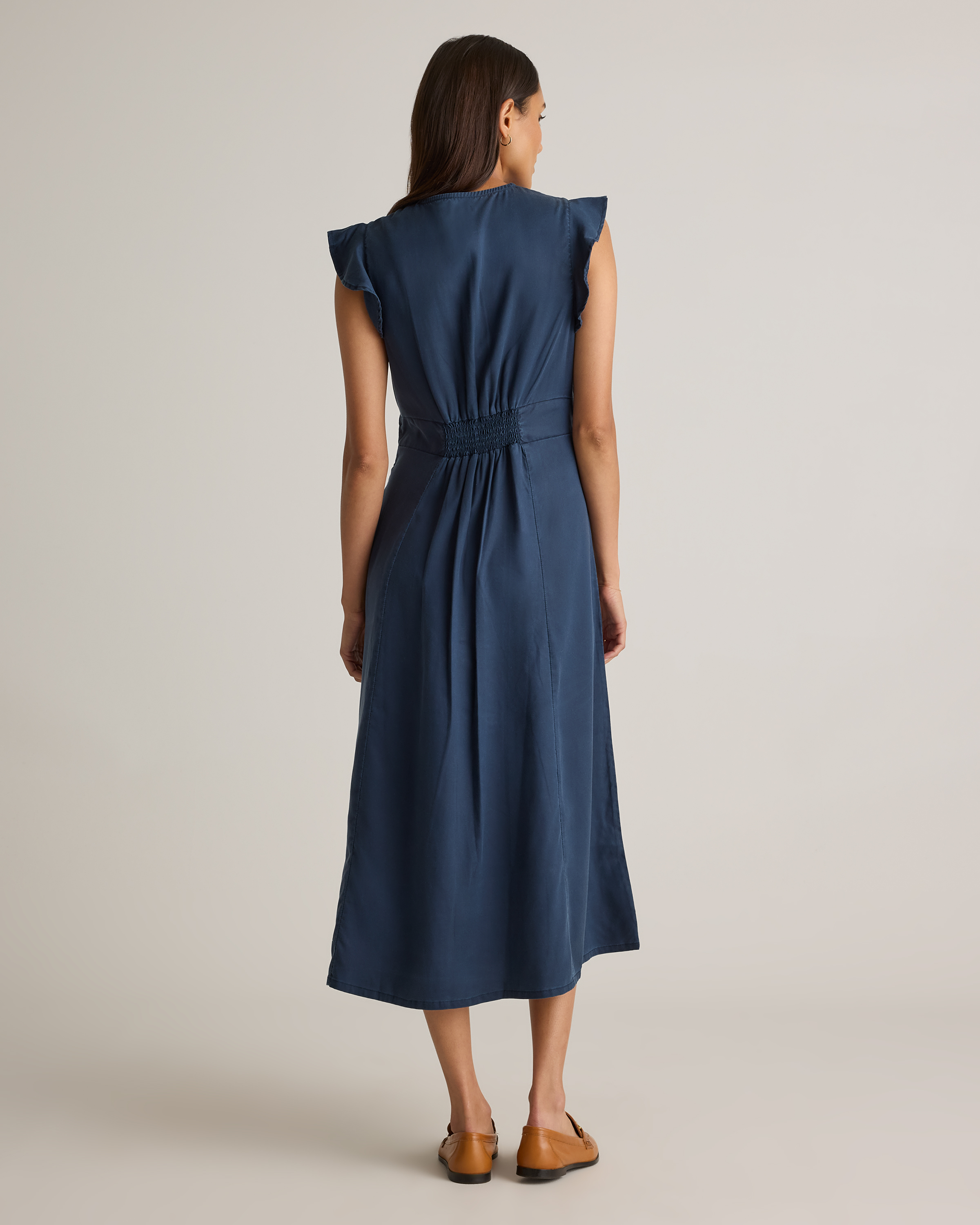 Vintage Wash Tencel Button Front Midi Dress — Image 7