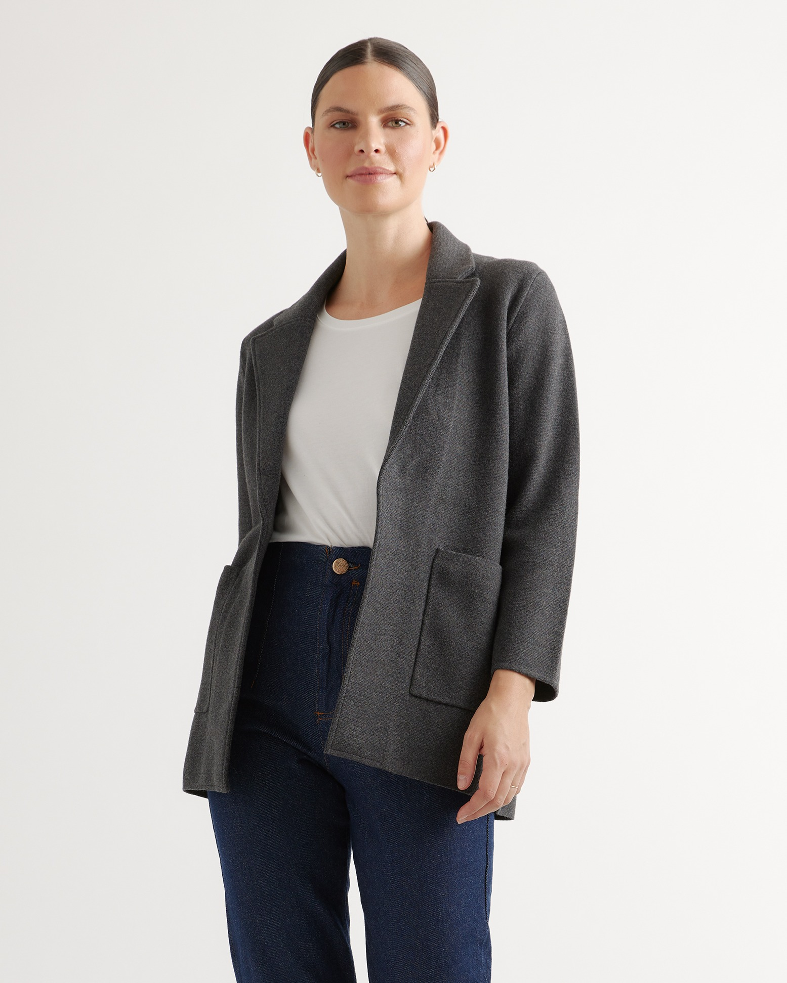 100% Organic Cotton Knit Blazer — Image 38