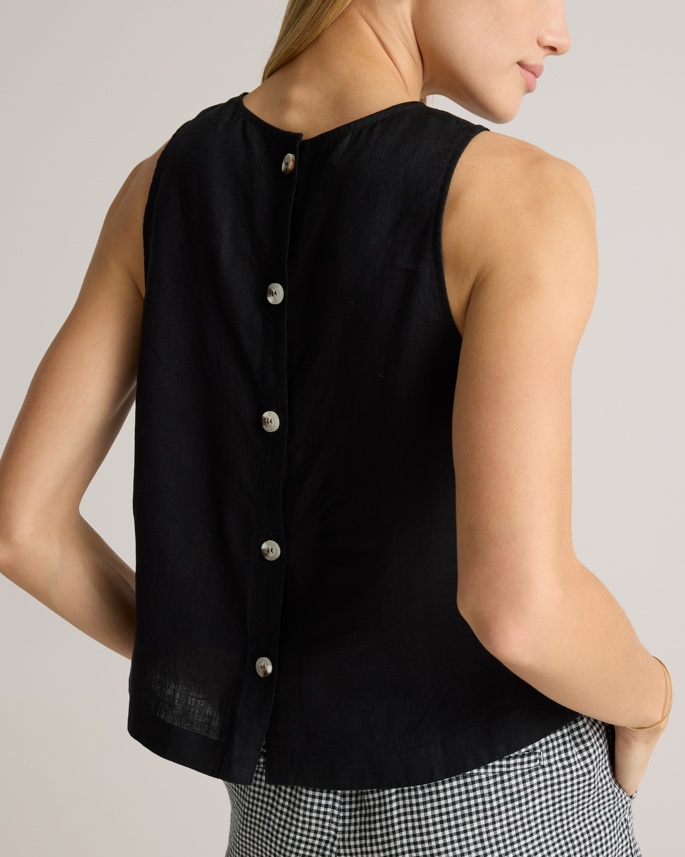 100% European Linen Cropped Tank — Image 10