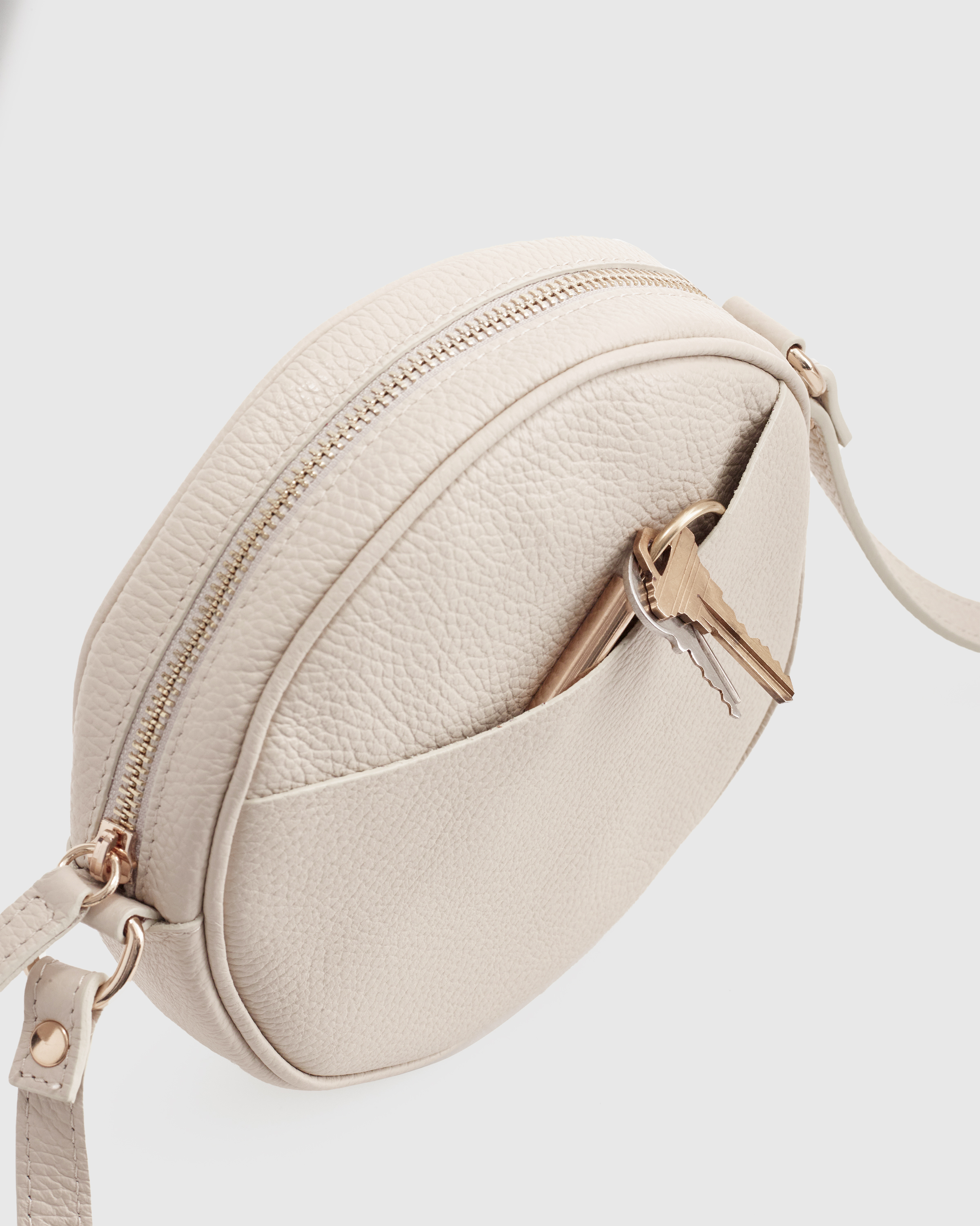 Italian Leather Circle Crossbody Bag — Image 12