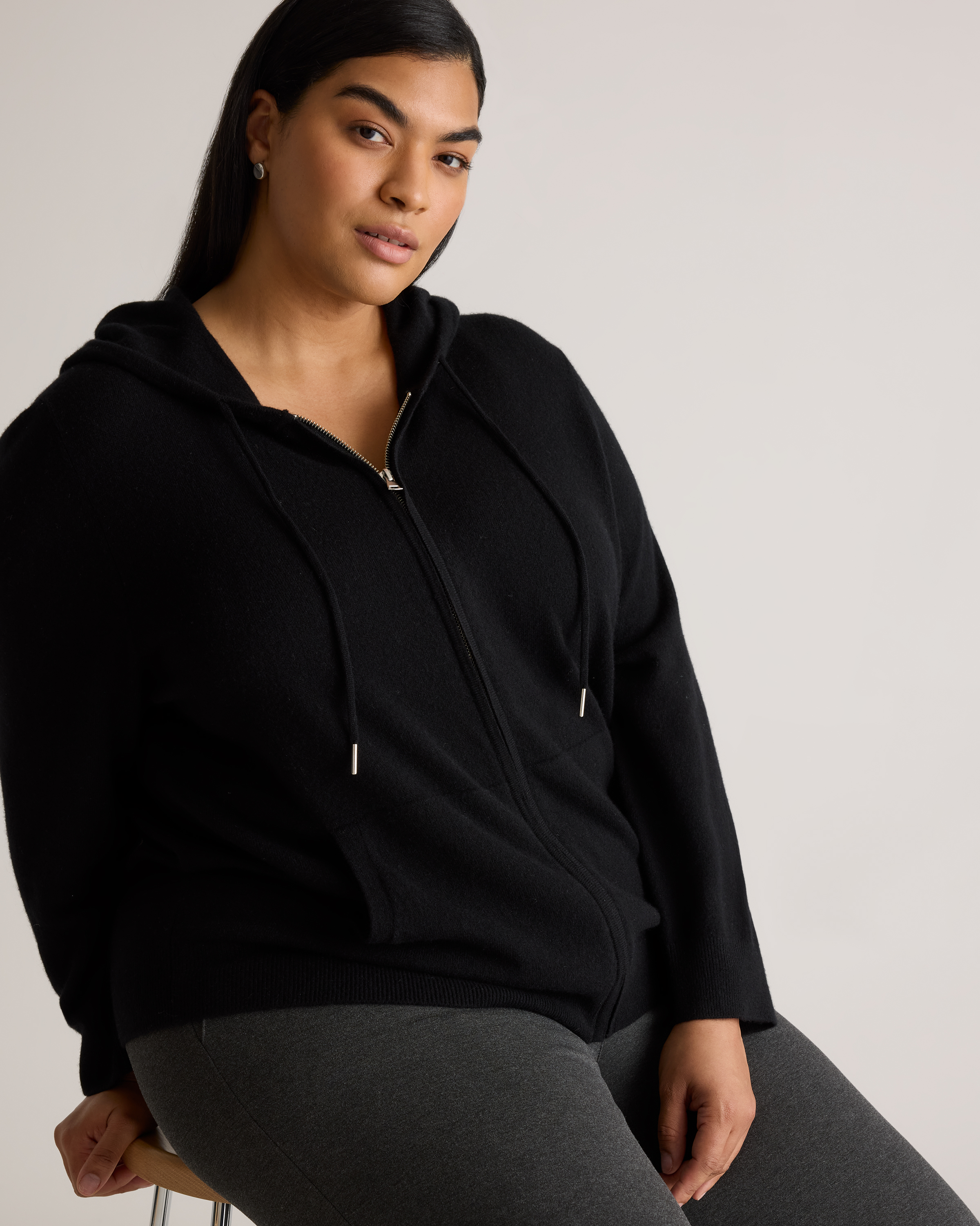 Mongolian Cashmere Full-Zip Hoodie — Image 9