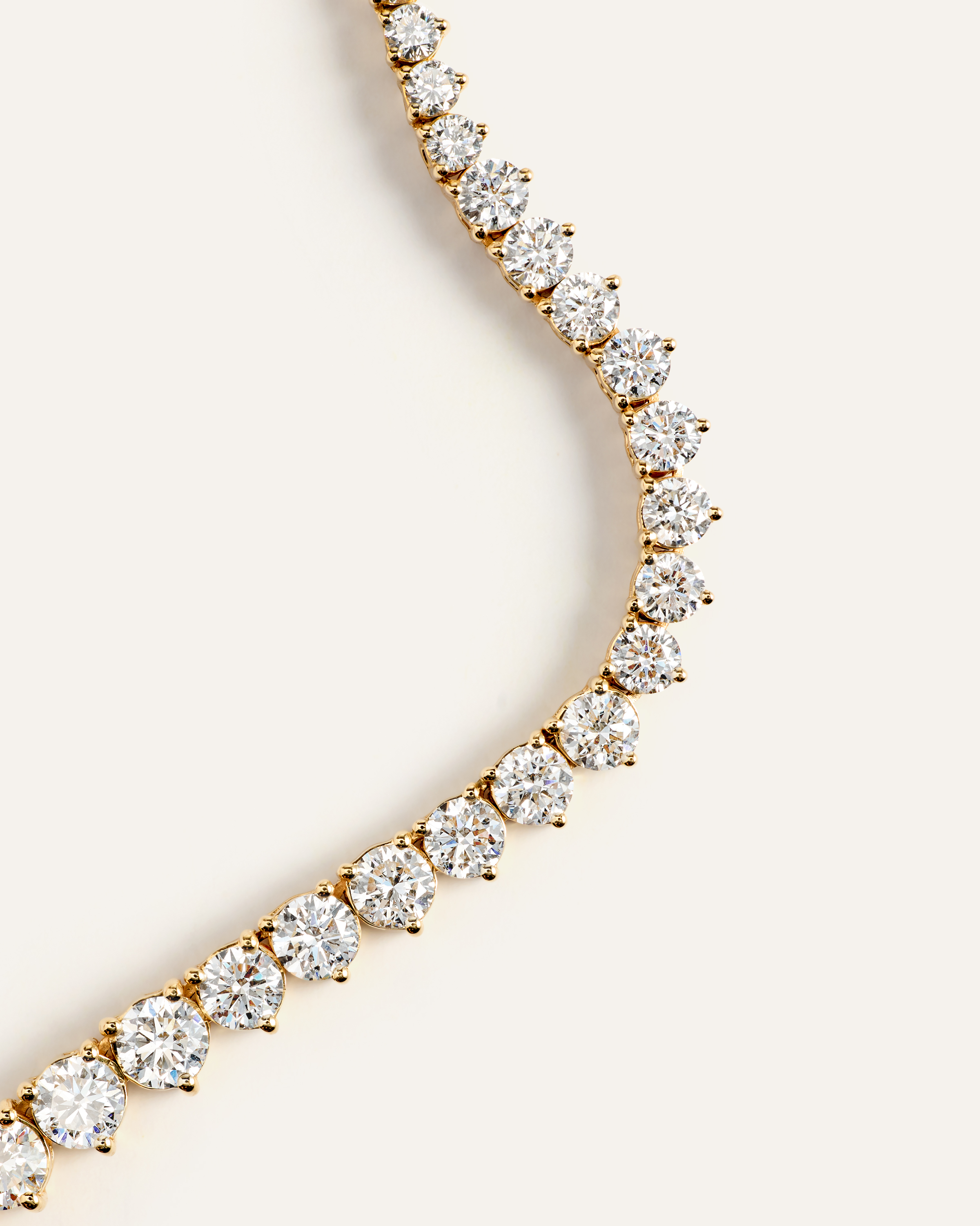 14K Gold Lab Grown Diamond Graduated Tennis Necklace - 16ctw — Image 3