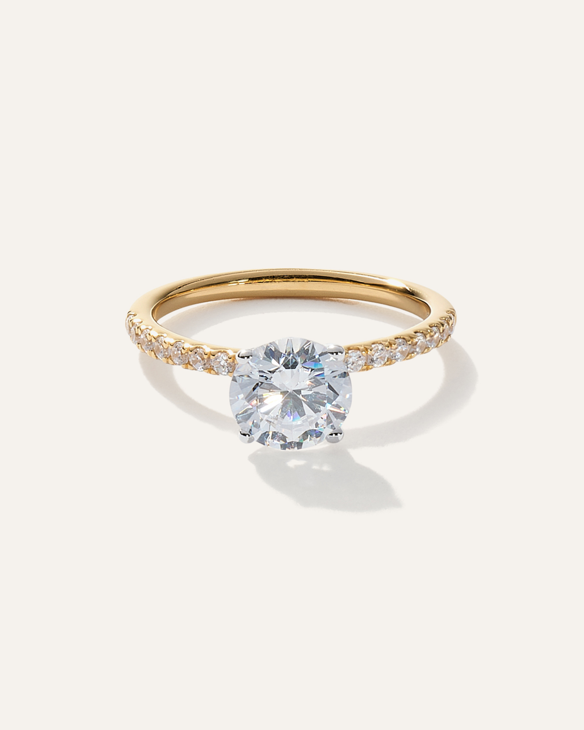 Lab Grown Diamond Round Petite Pave Engagement Ring - 1.50ct — Image 8