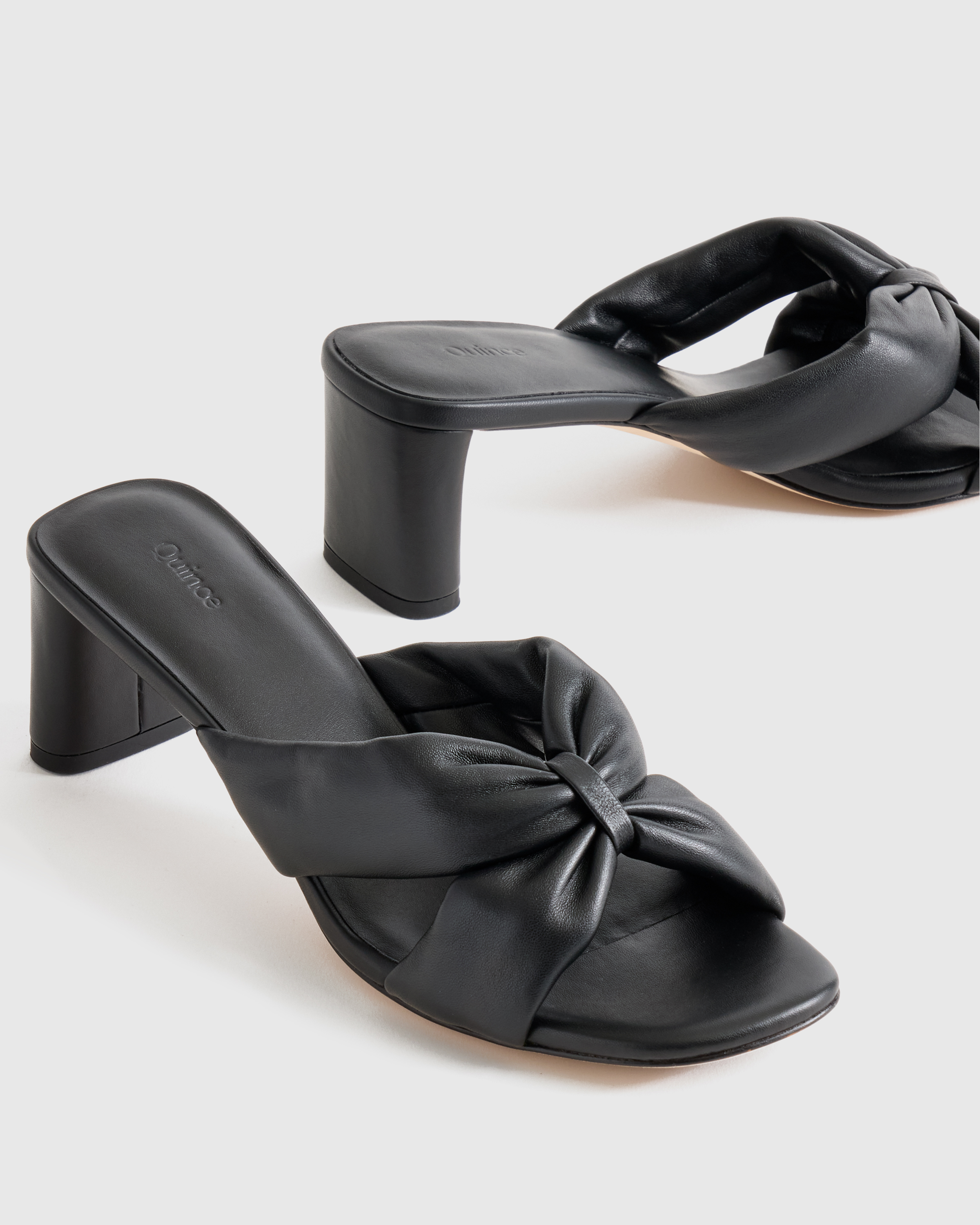 Italian Leather Twist Mid Heel Mule — Image 6