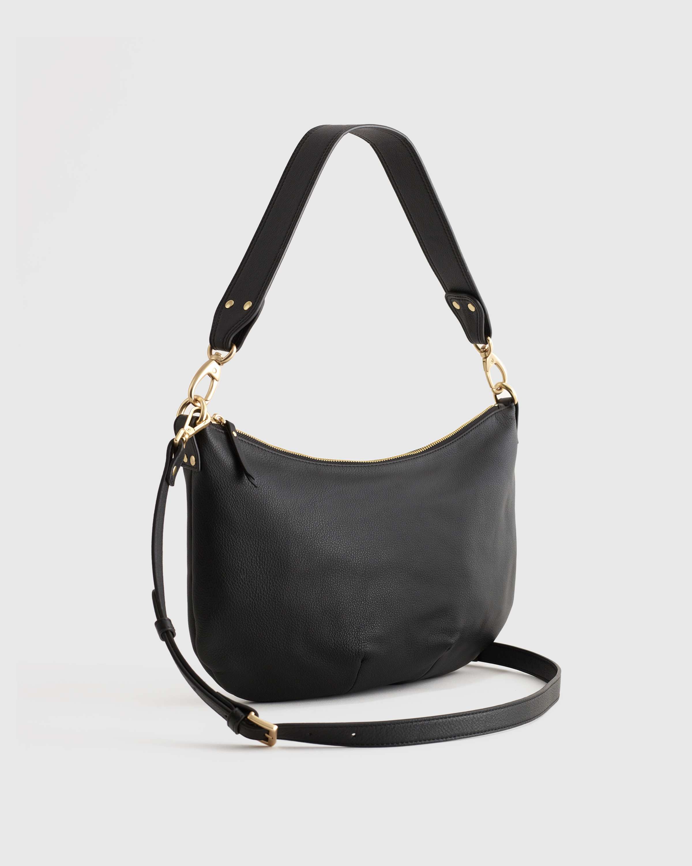 Italian Leather Convertible Crescent Shoulder Bag — Image 13