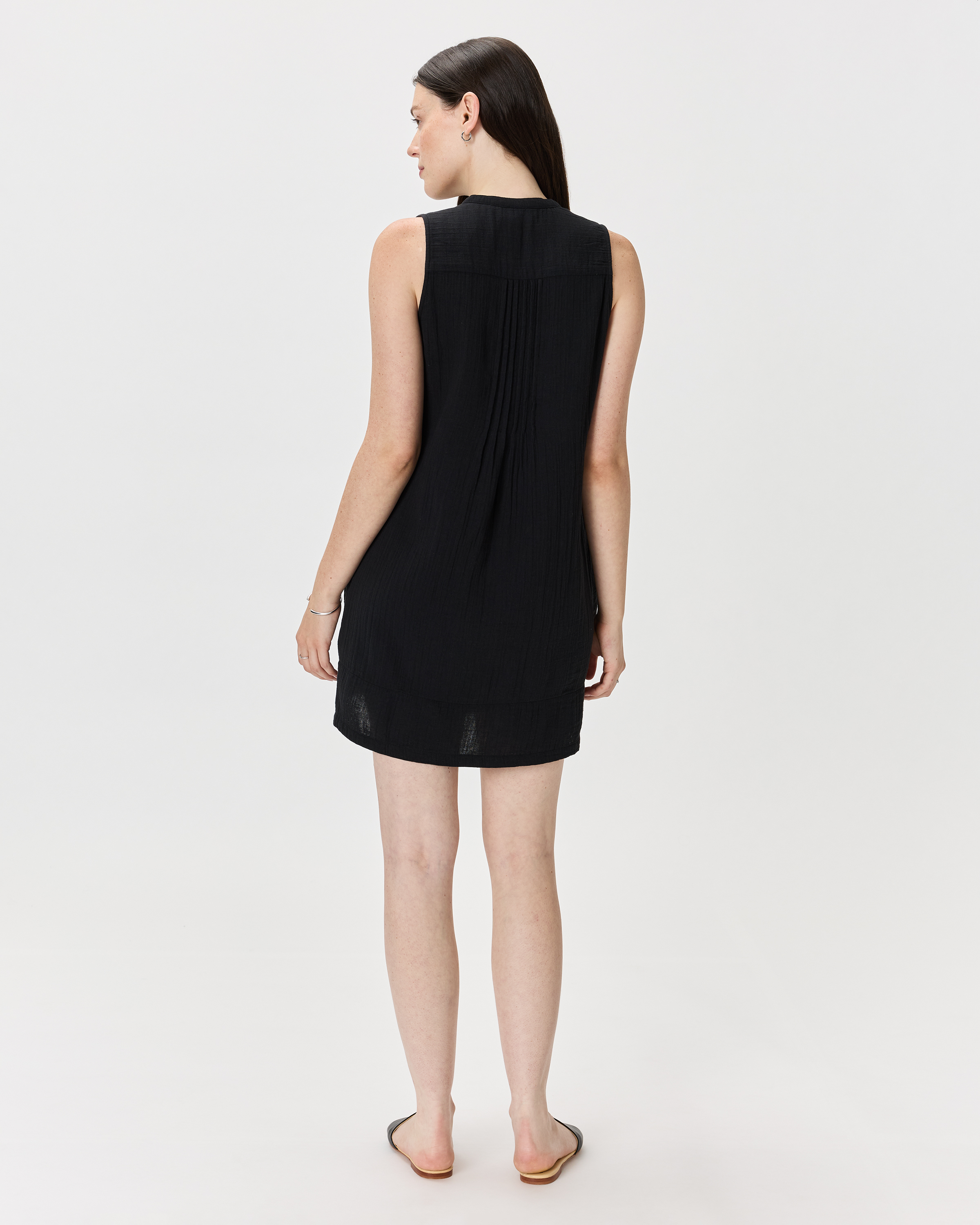 100% Organic Cotton Gauze Sleeveless Swing Dress — Image 25