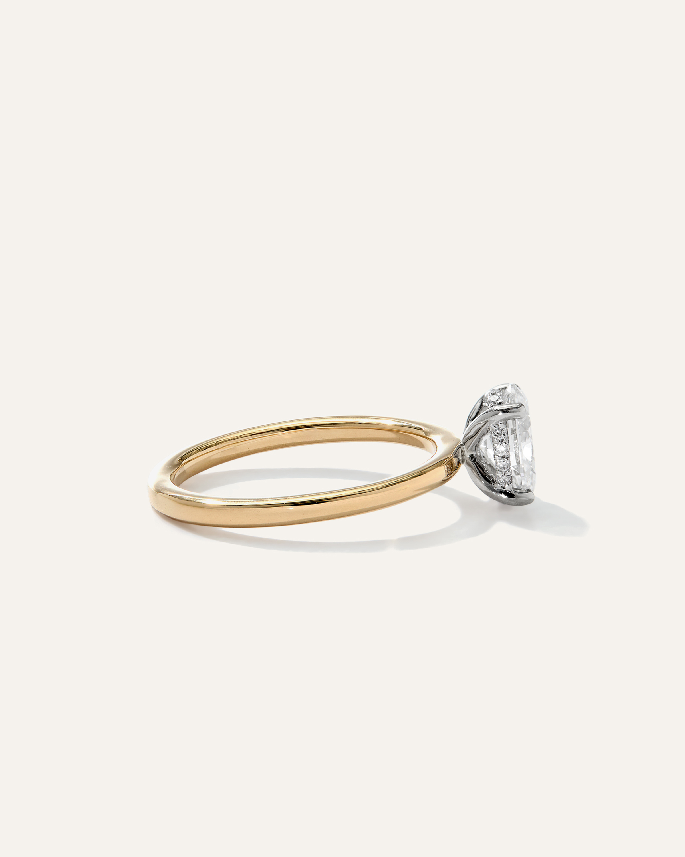 Lab Grown Diamond Oval Petite Hidden Halo Engagement Ring - 1ct — Image 9