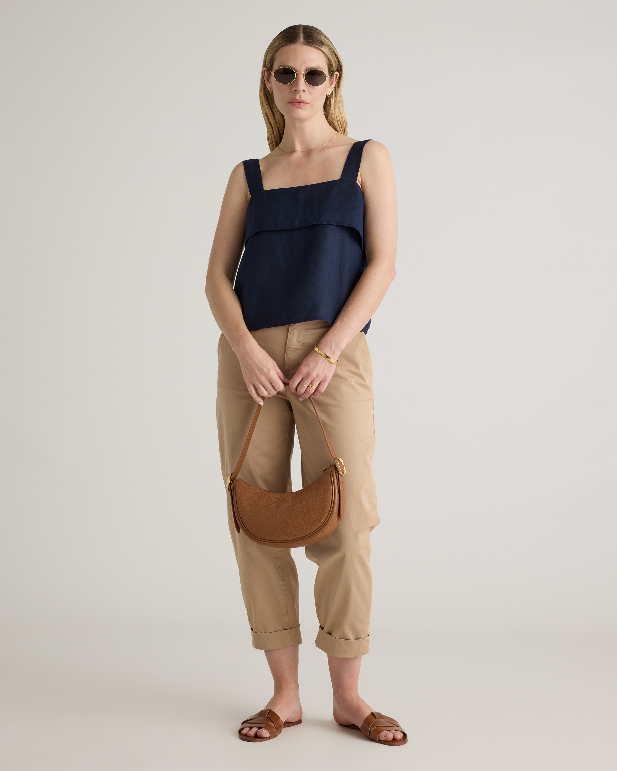 Italian Leather Mini Crescent Shoulder Bag — Image 11