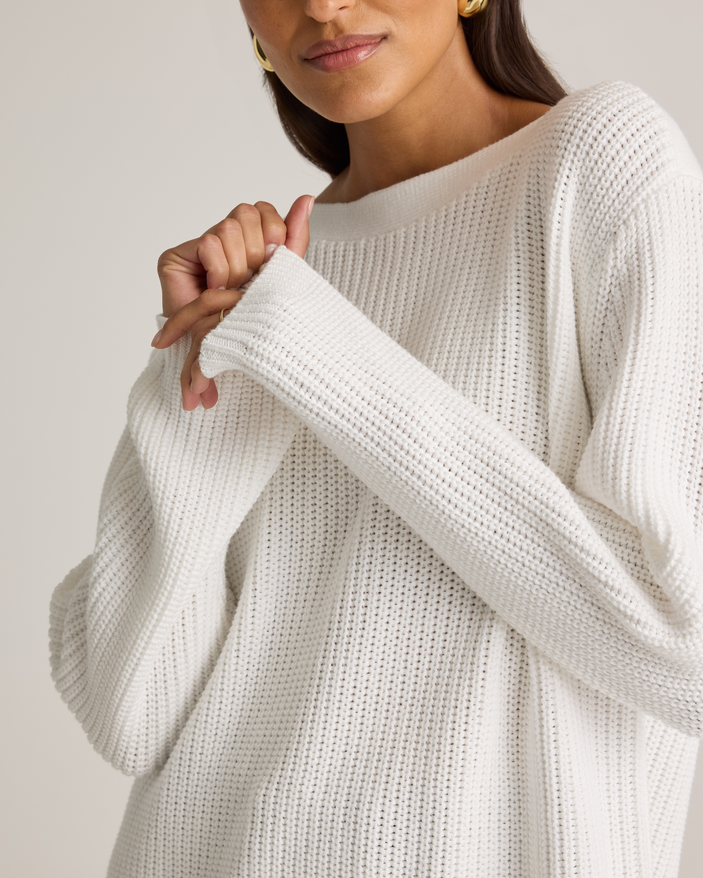100% Organic Cotton Fisherman Boatneck Sweater — Image 13