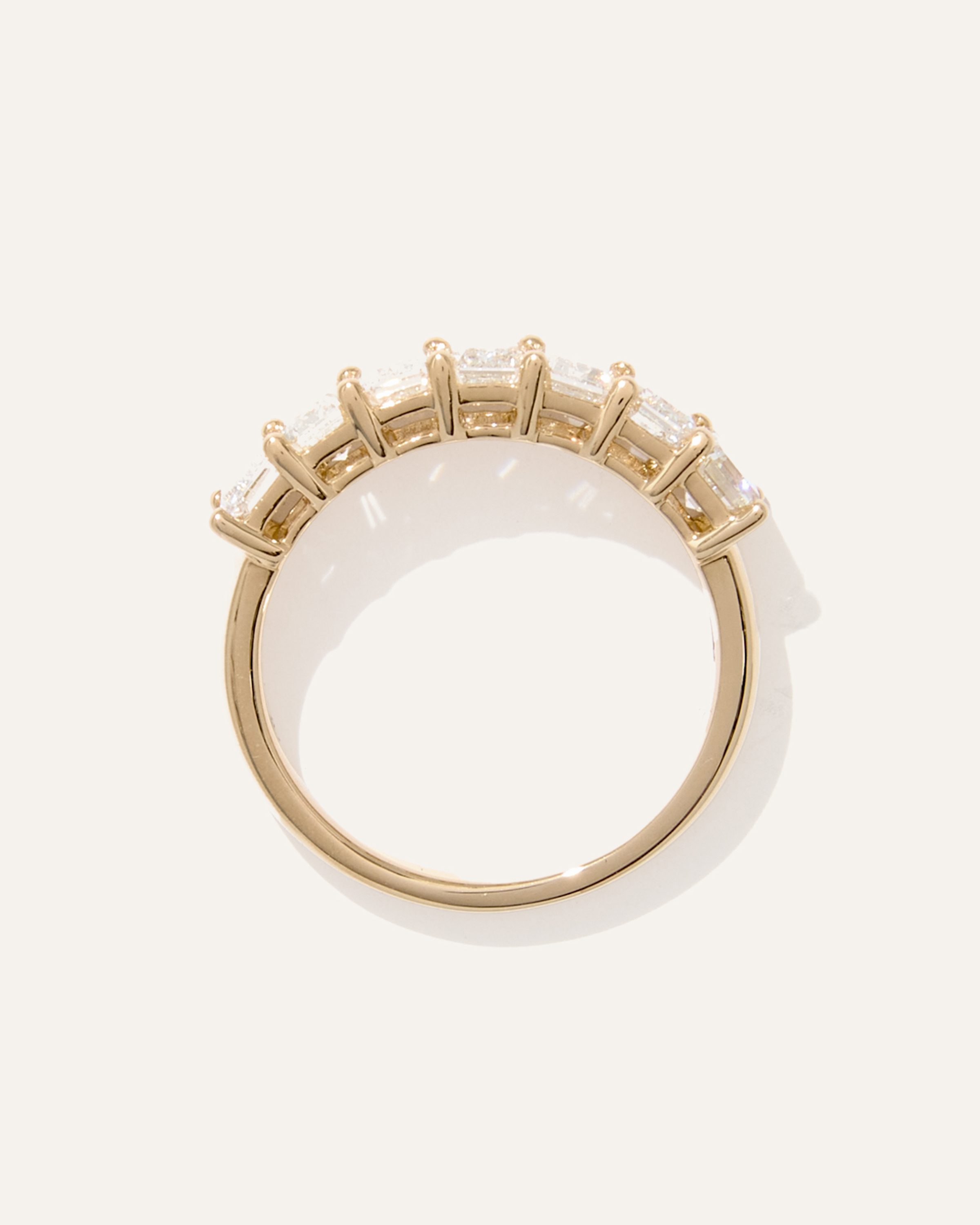 Lab Grown Diamond Emerald Seven Stone Band — Image 7