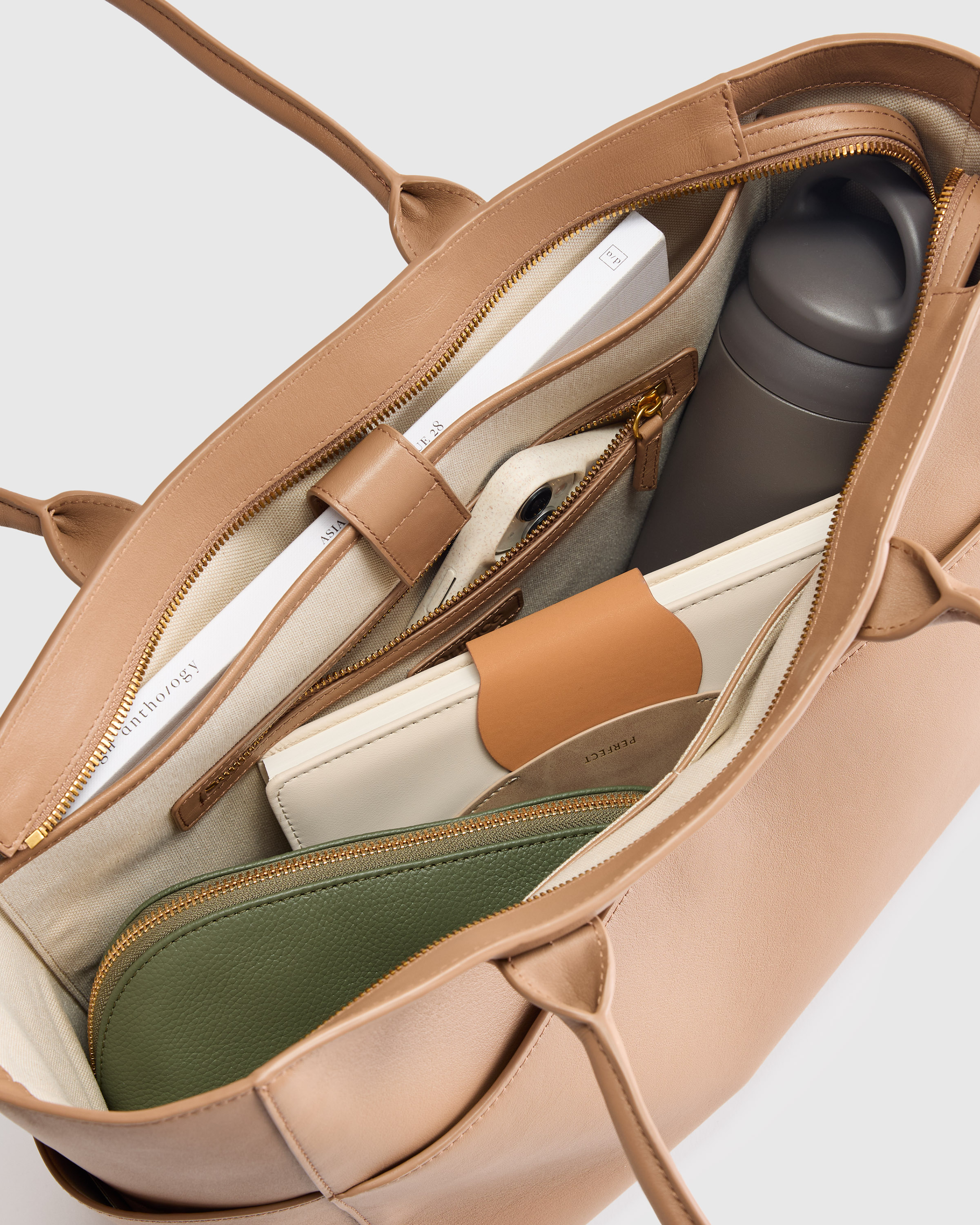 Italian Leather Shopper Tote — Image 5