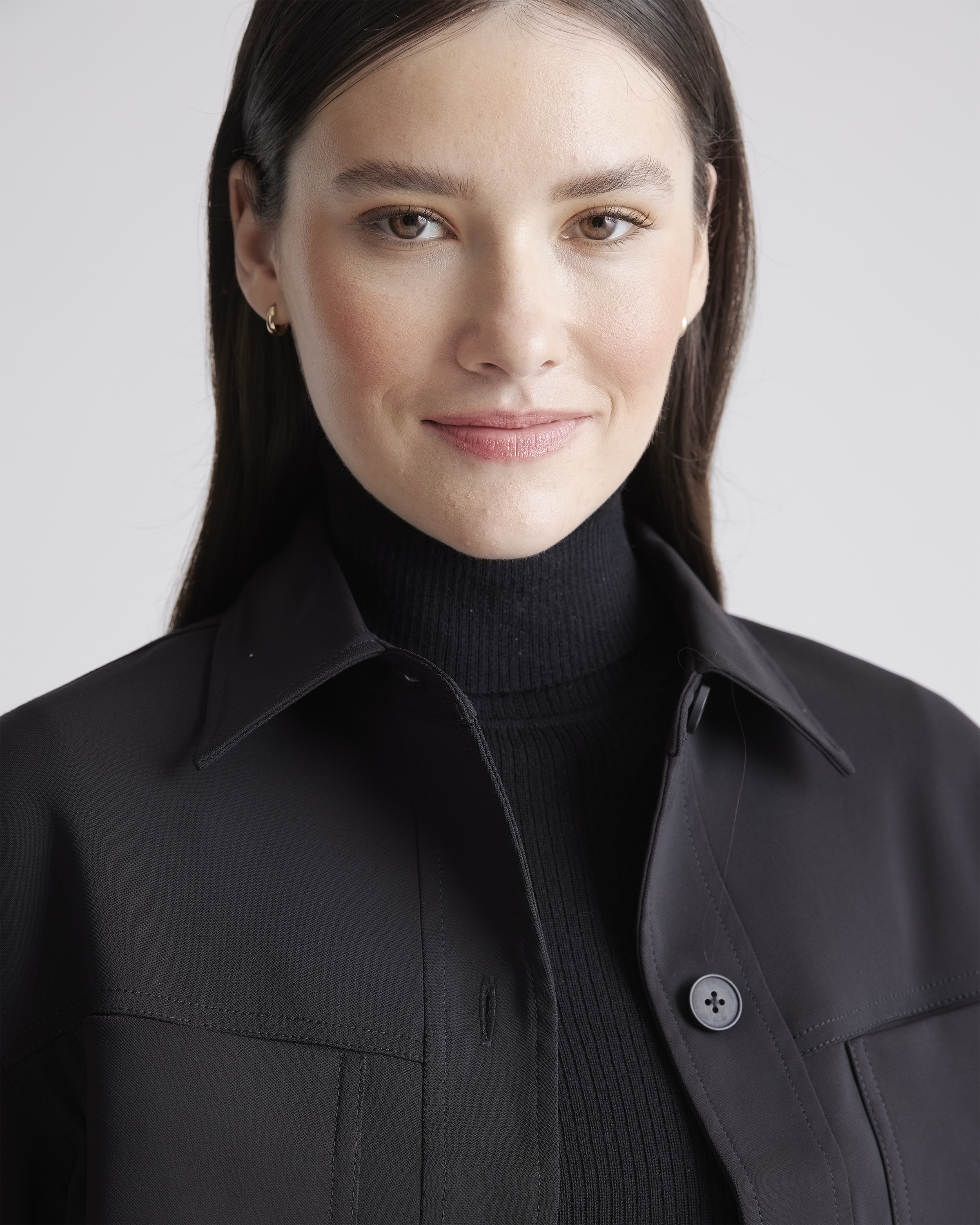 Stretch Crepe Cropped Jacket — Image 7