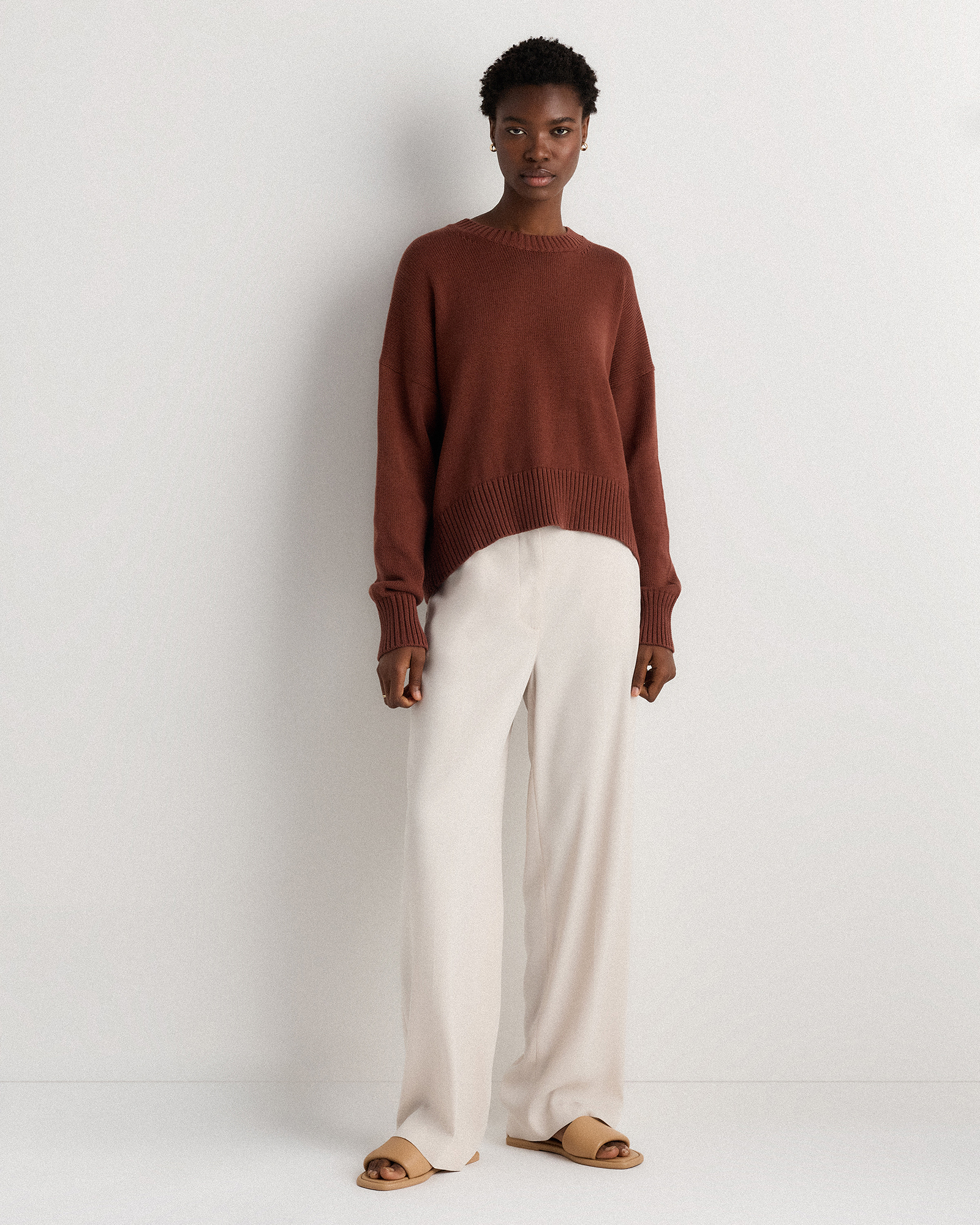 100% Organic Cotton Boyfriend Crew Sweater — Image 42