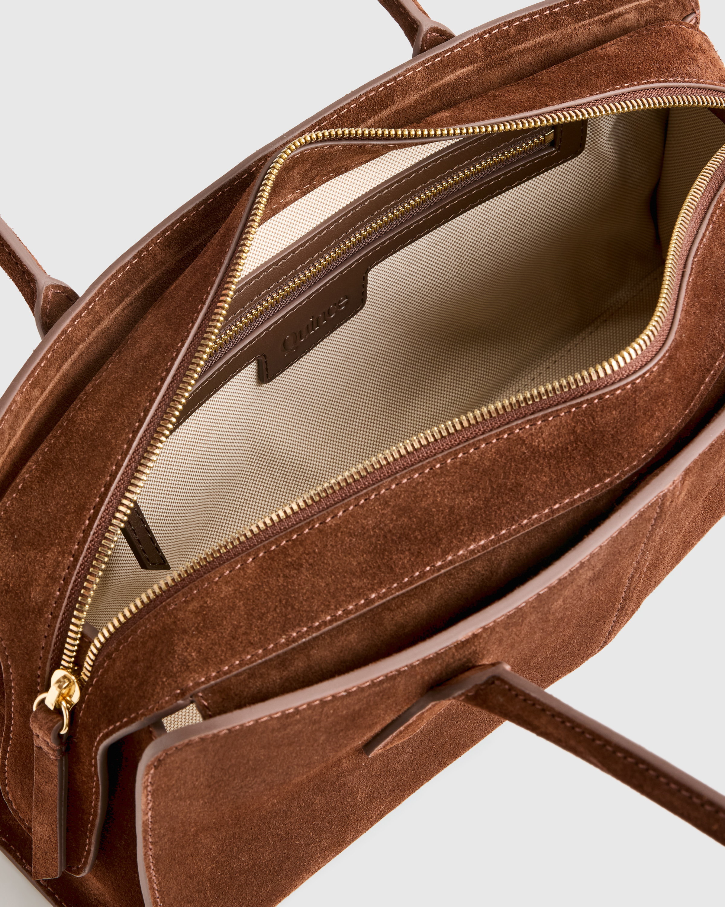 Italian Suede East-West Shoulder Bag — Image 4