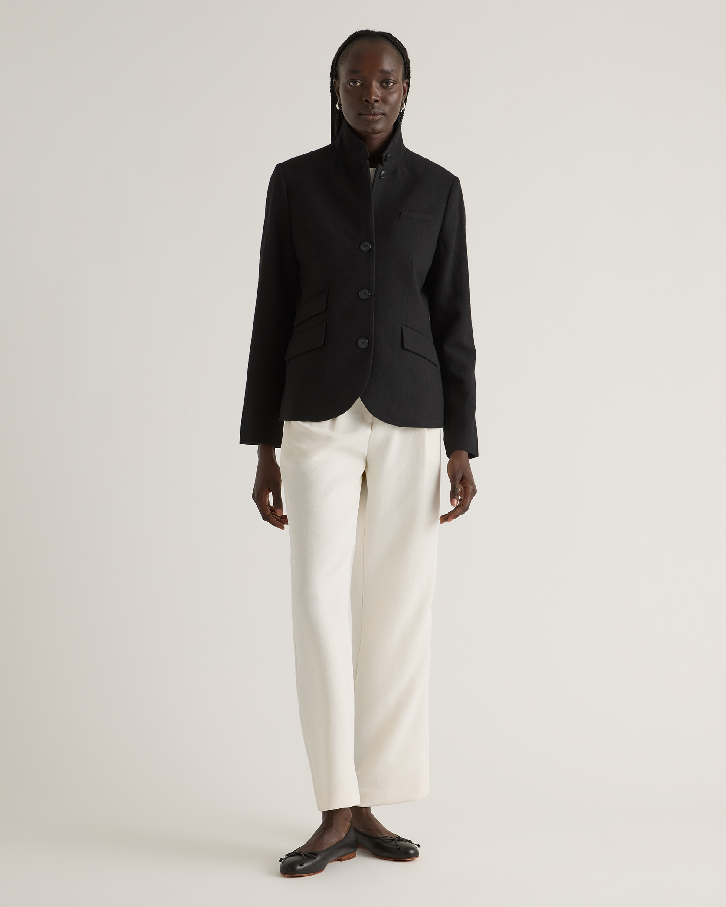 Italian Wool Stand Collar Blazer — Image 23