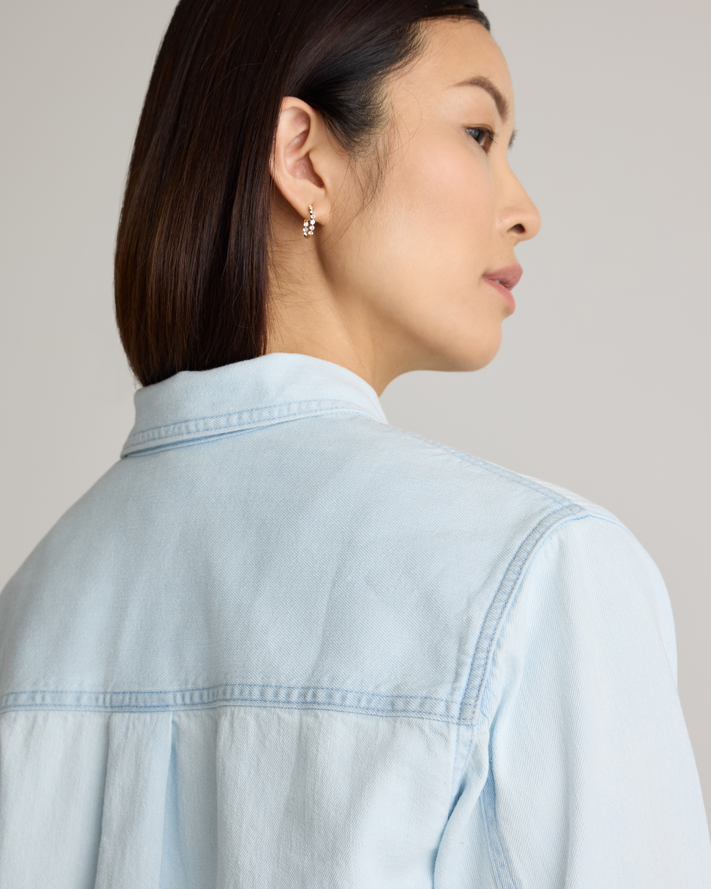 Distressed Denim Oversized Shirt — Image 5