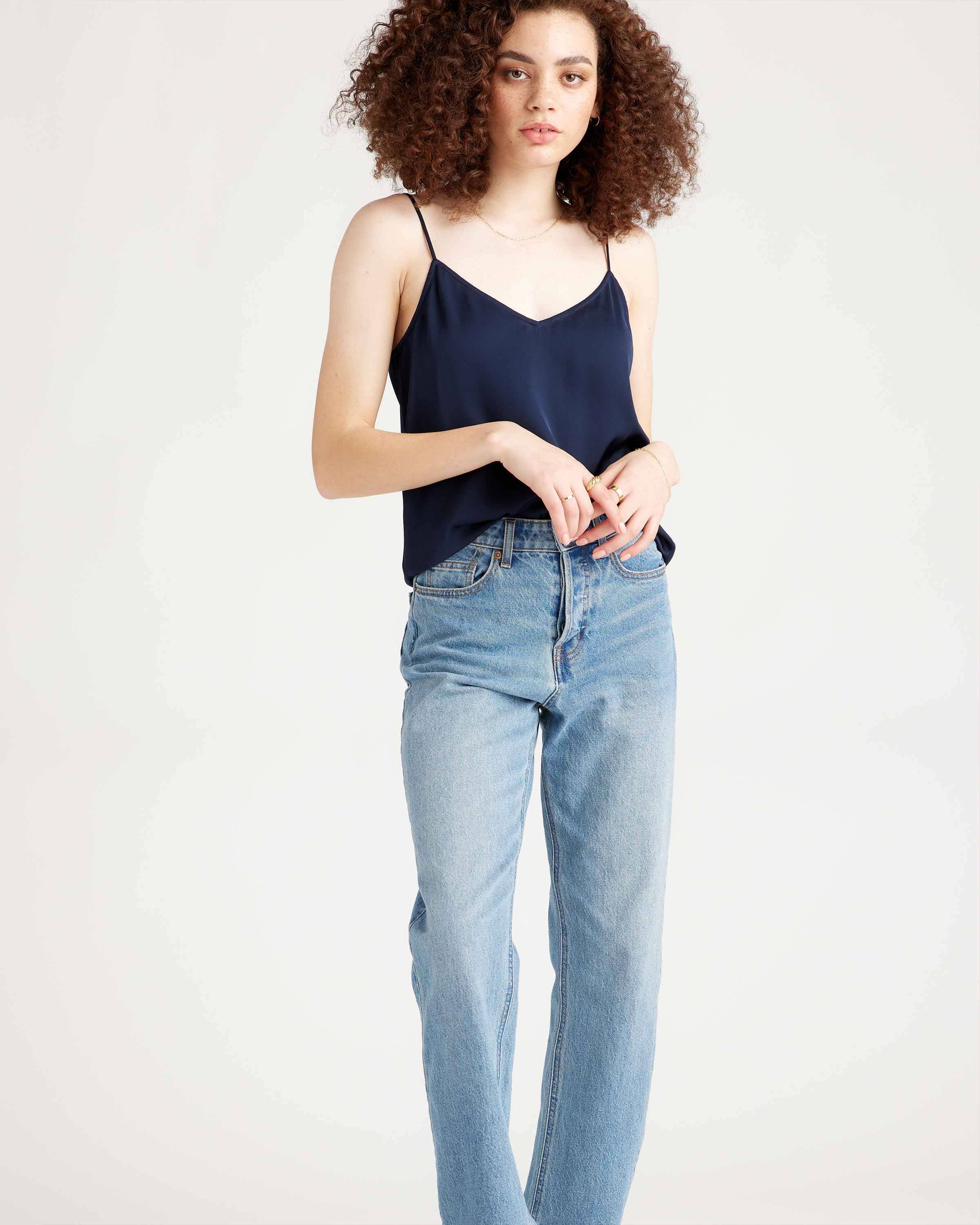 Washable Stretch Silk V-Neck Cami — Image 10