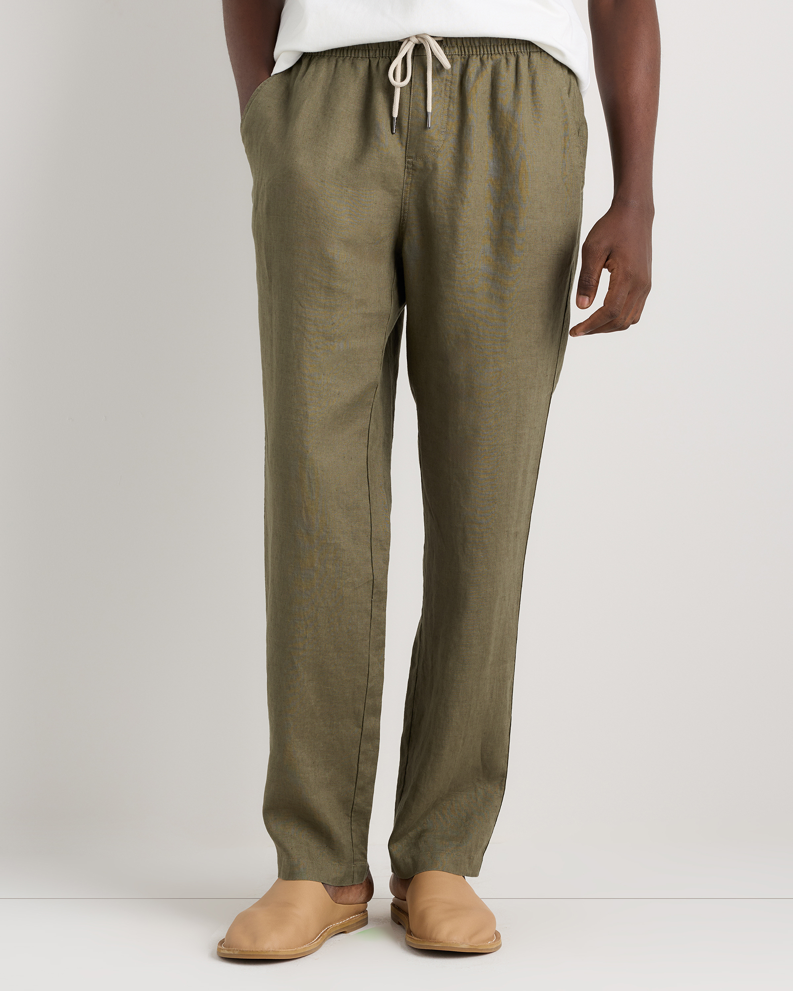 100% European Linen Drawstring Beach Pants — Image 25