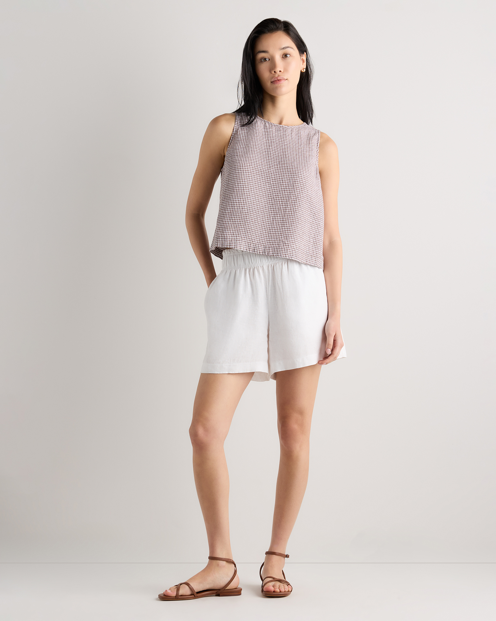 100% European Linen Cropped Tank — Image 36