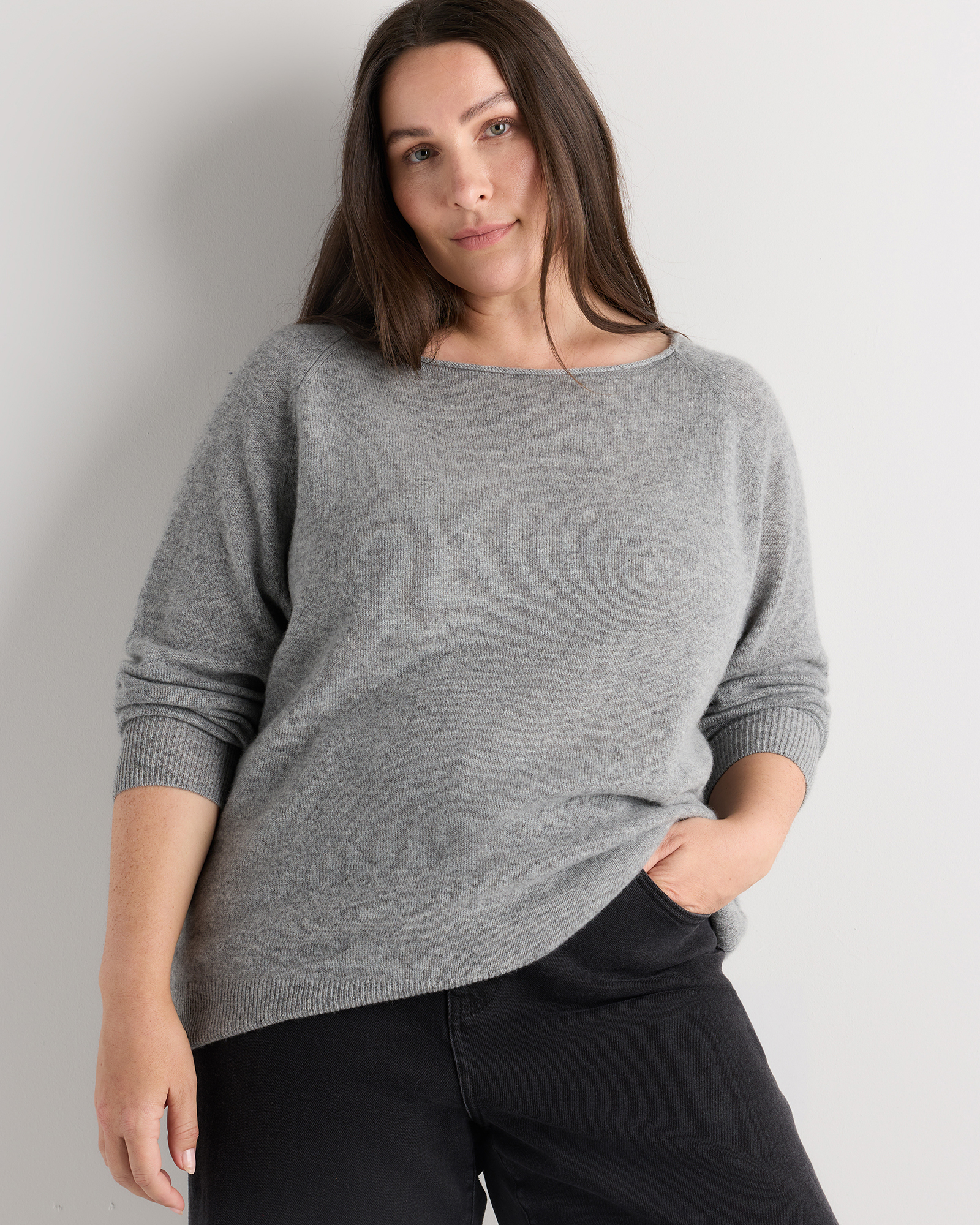Mongolian Cashmere Boatneck Sweater — Image 3