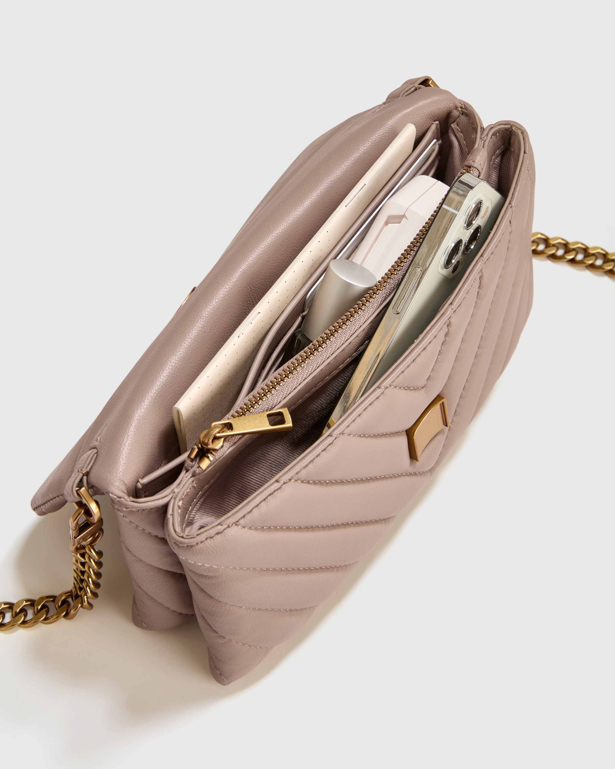 Italian Leather Quilted Wallet Crossbody — Image 11