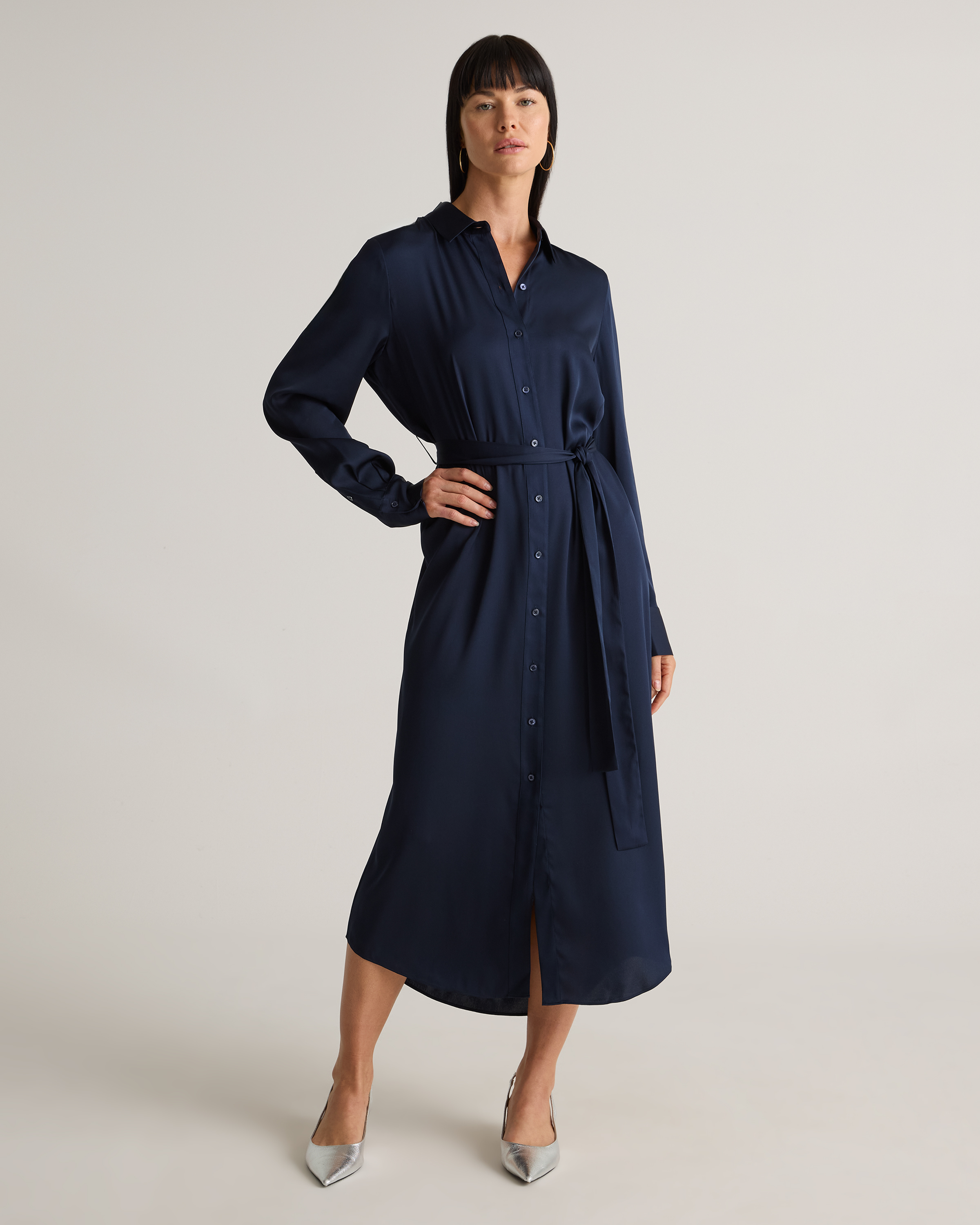 Washable Stretch Silk Maxi Shirt Dress — Image 23