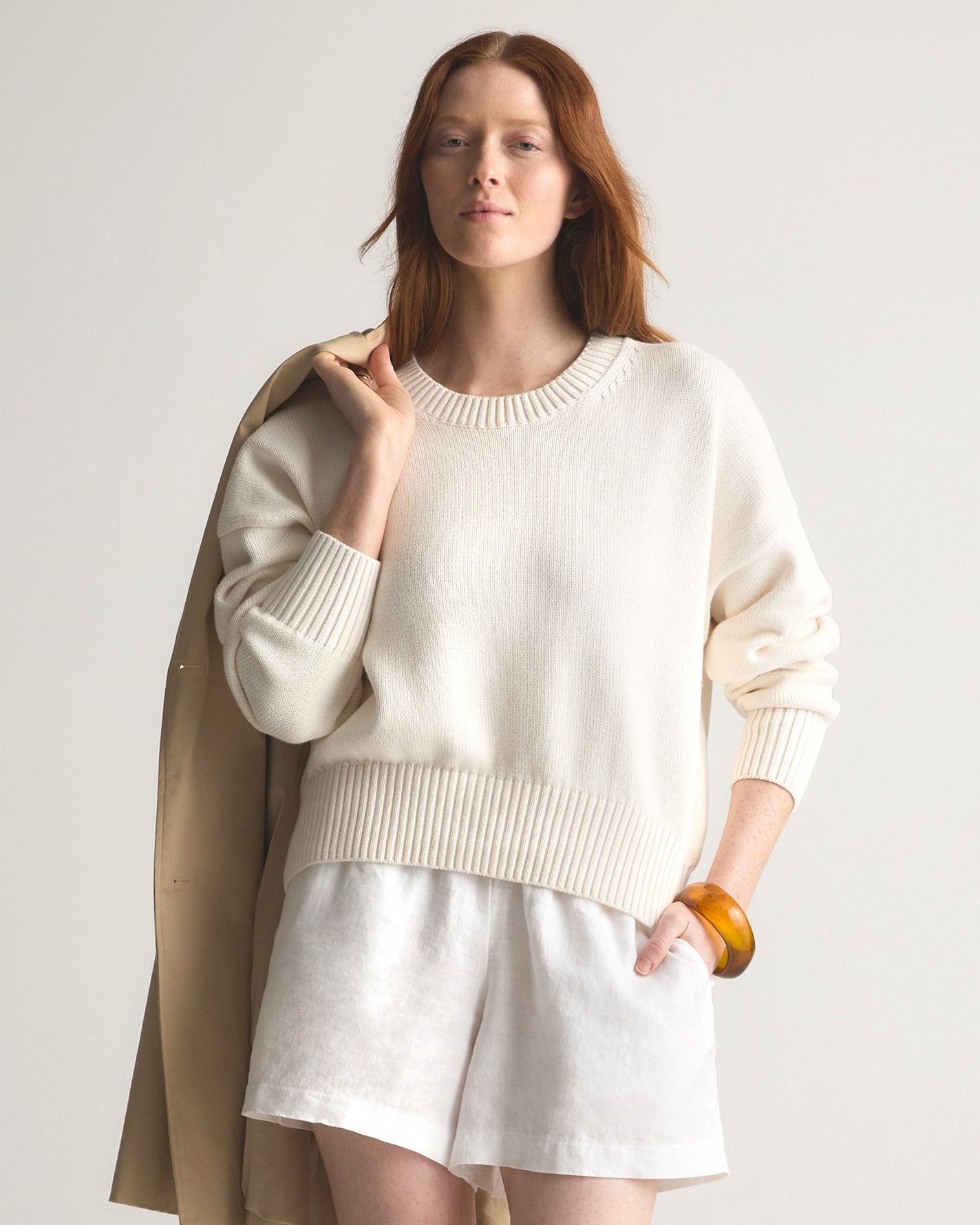100% Organic Cotton Boyfriend Crew Sweater — Image 60