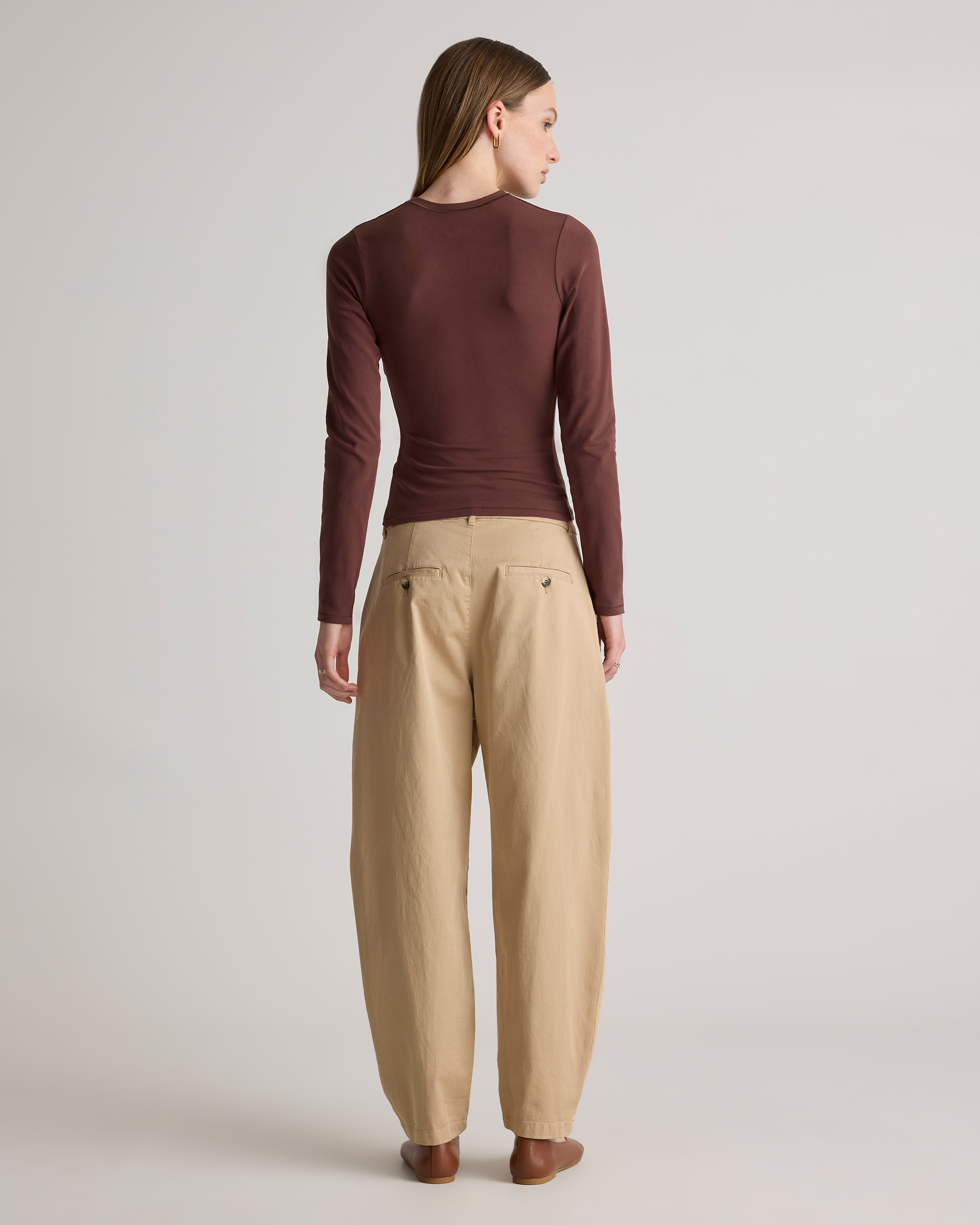 Stretch Cotton Jersey Fitted Long Sleeve T-Shirt — Image 12