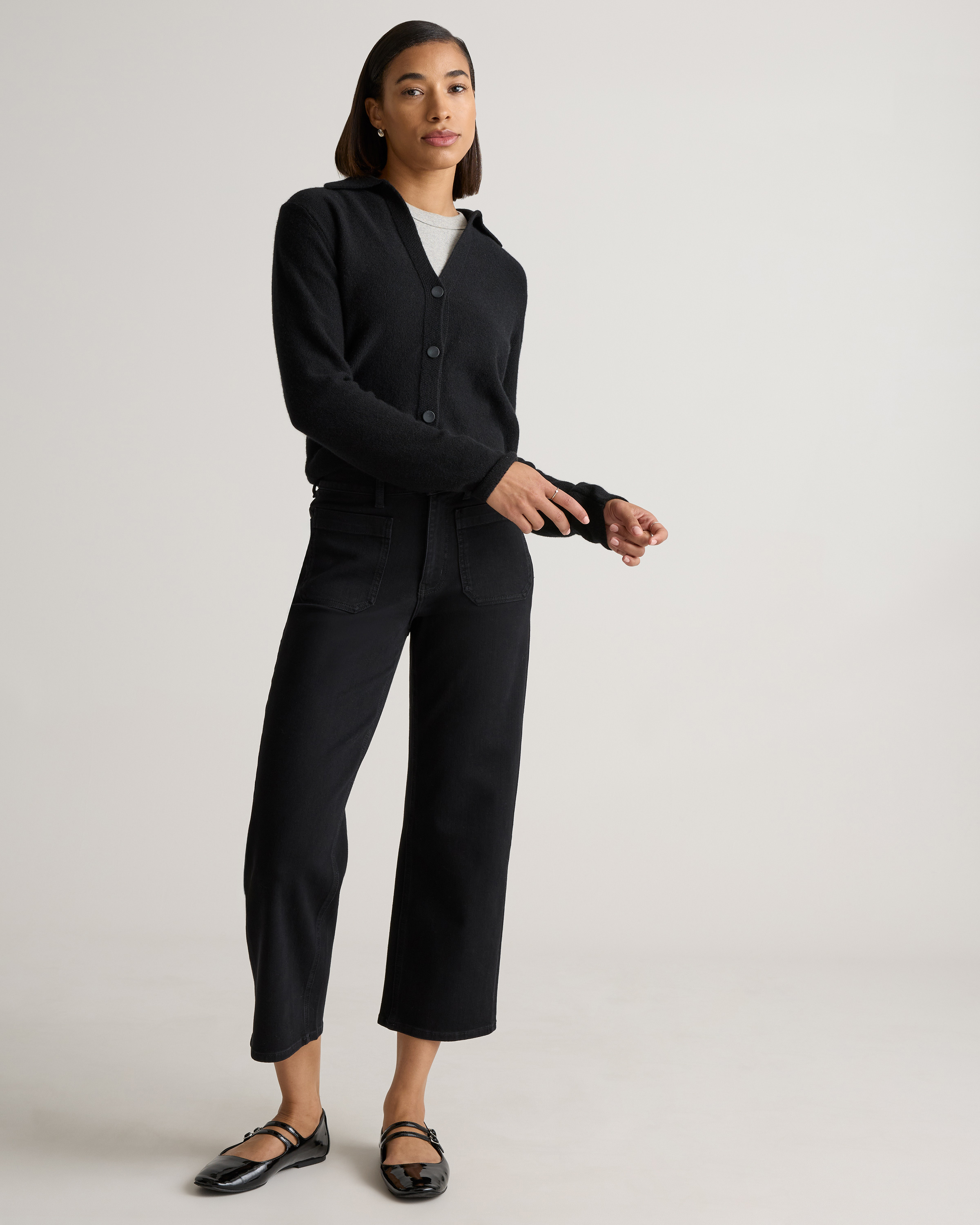 Bella Stretch Patch Pocket Wide Leg Jeans — Image 24