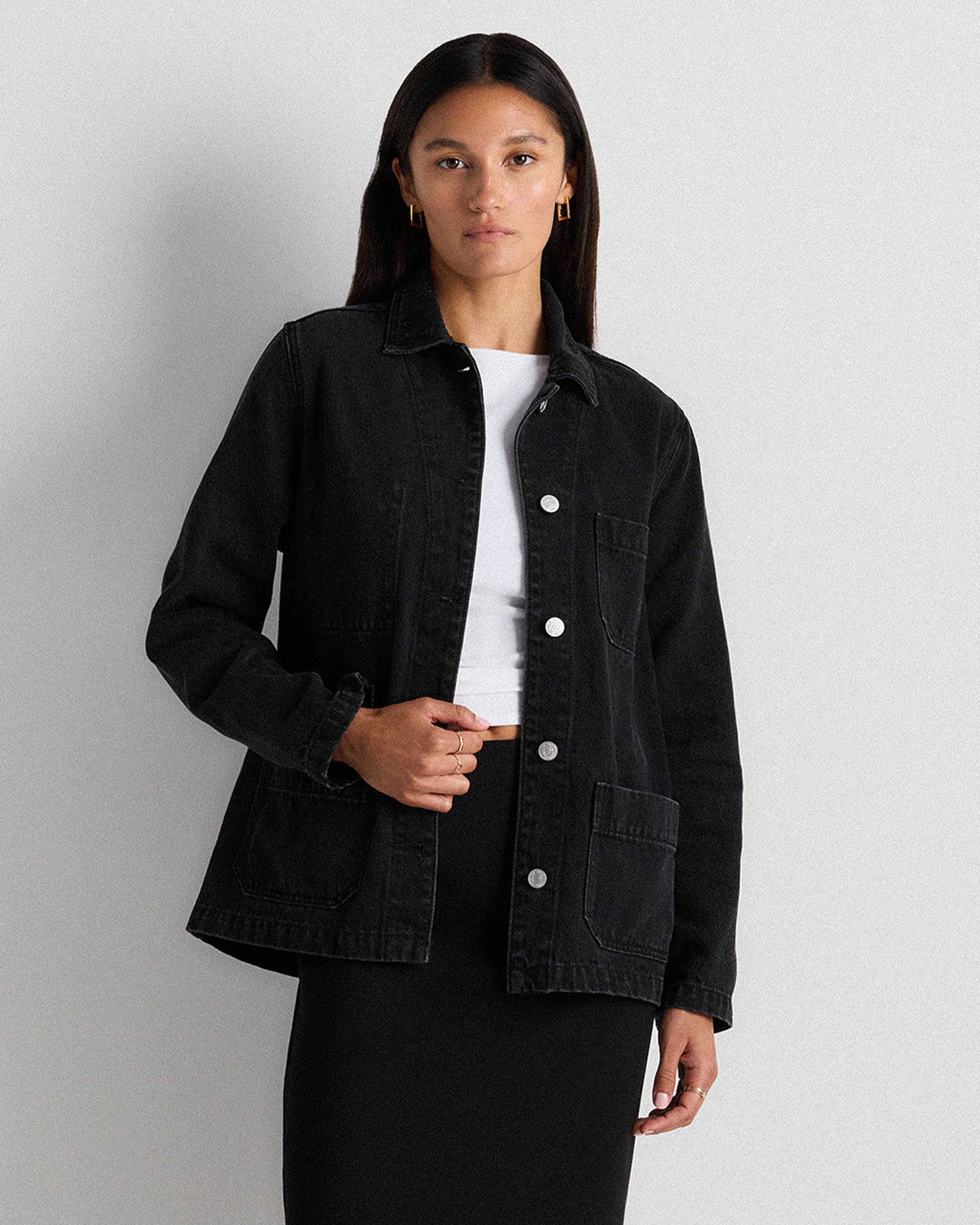 100% Organic Cotton Denim Chore Jacket — Image 6