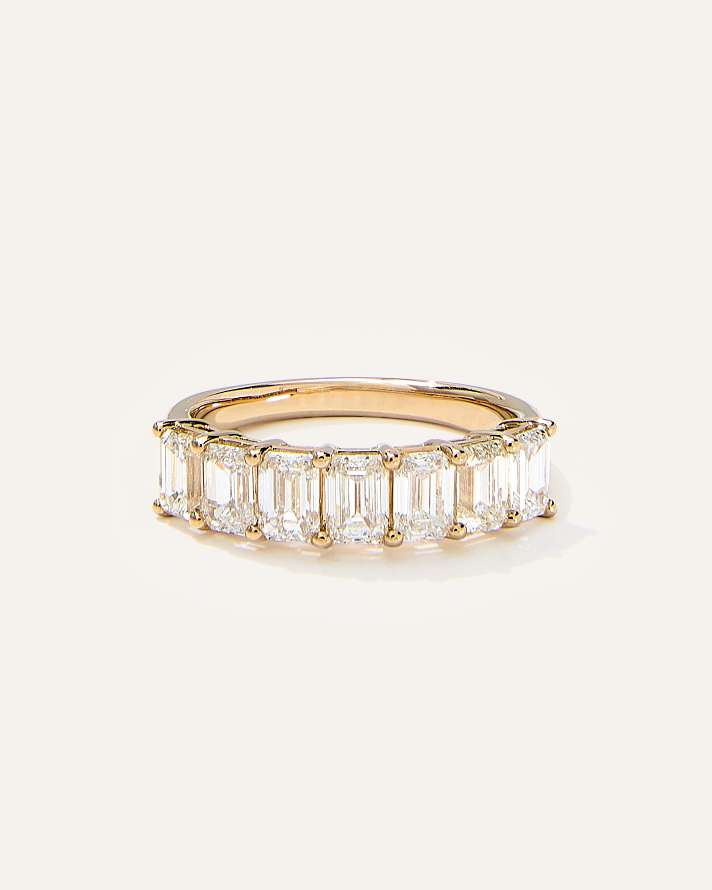 Lab Grown Diamond Emerald Seven Stone Band — Image 6