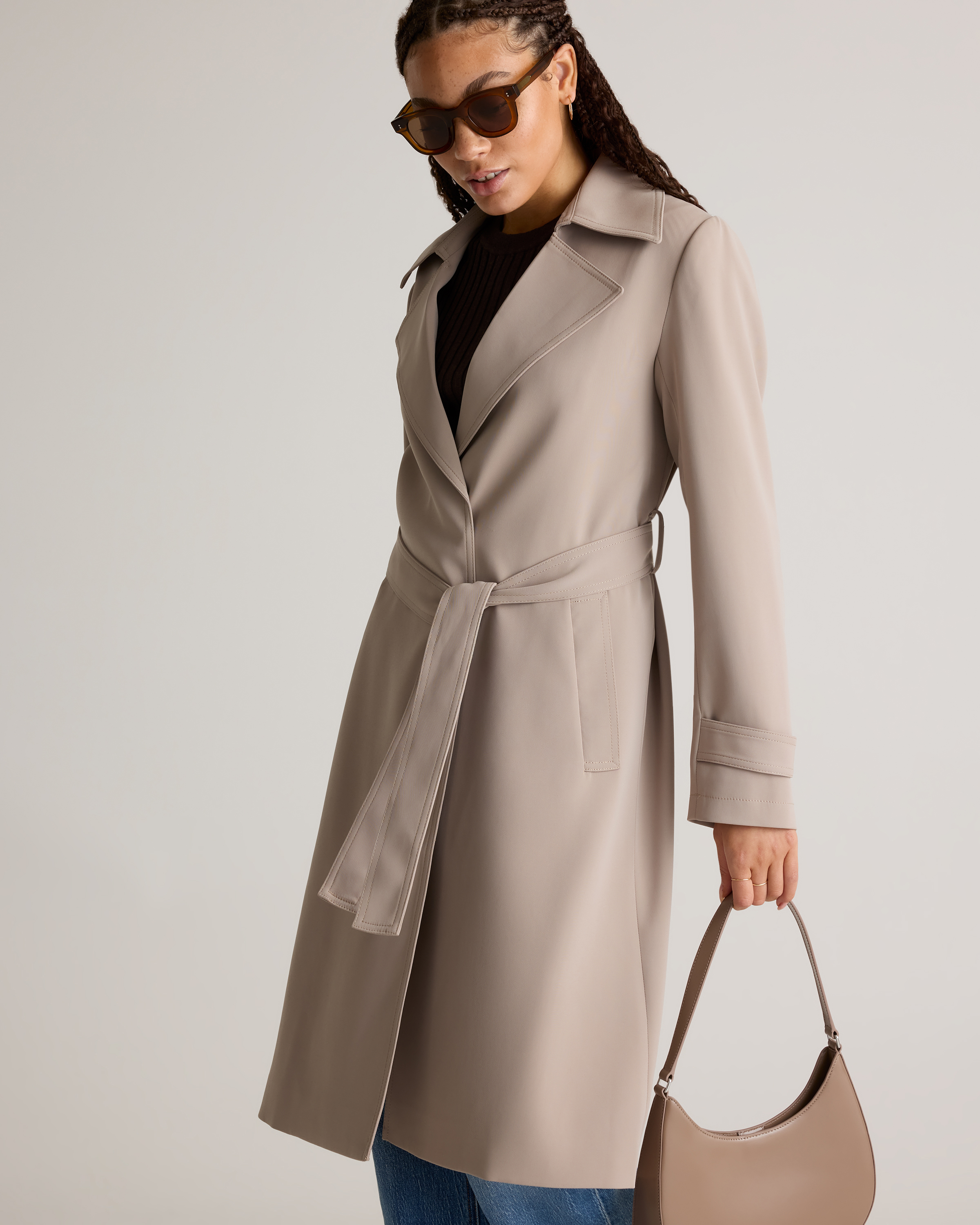 Stretch Crepe Trench Coat — Image 14