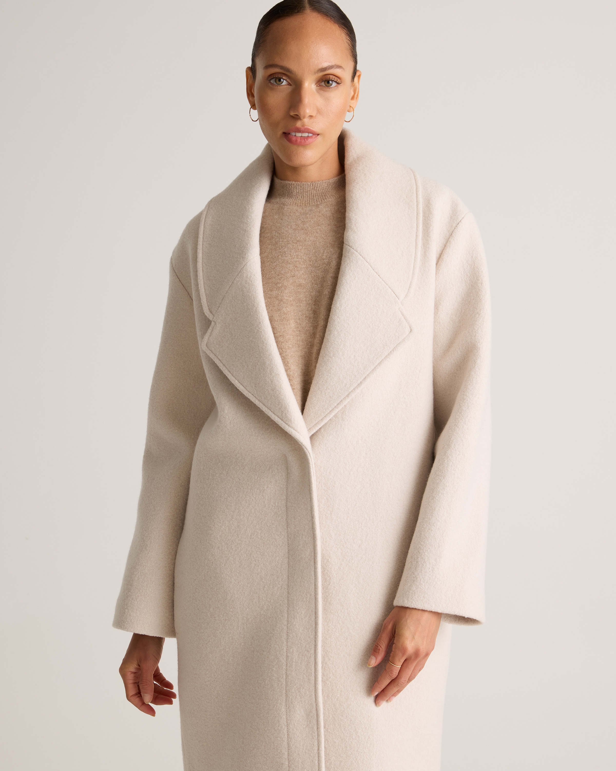 100% Merino Wool Shawl Collar Long Coat — Image 22