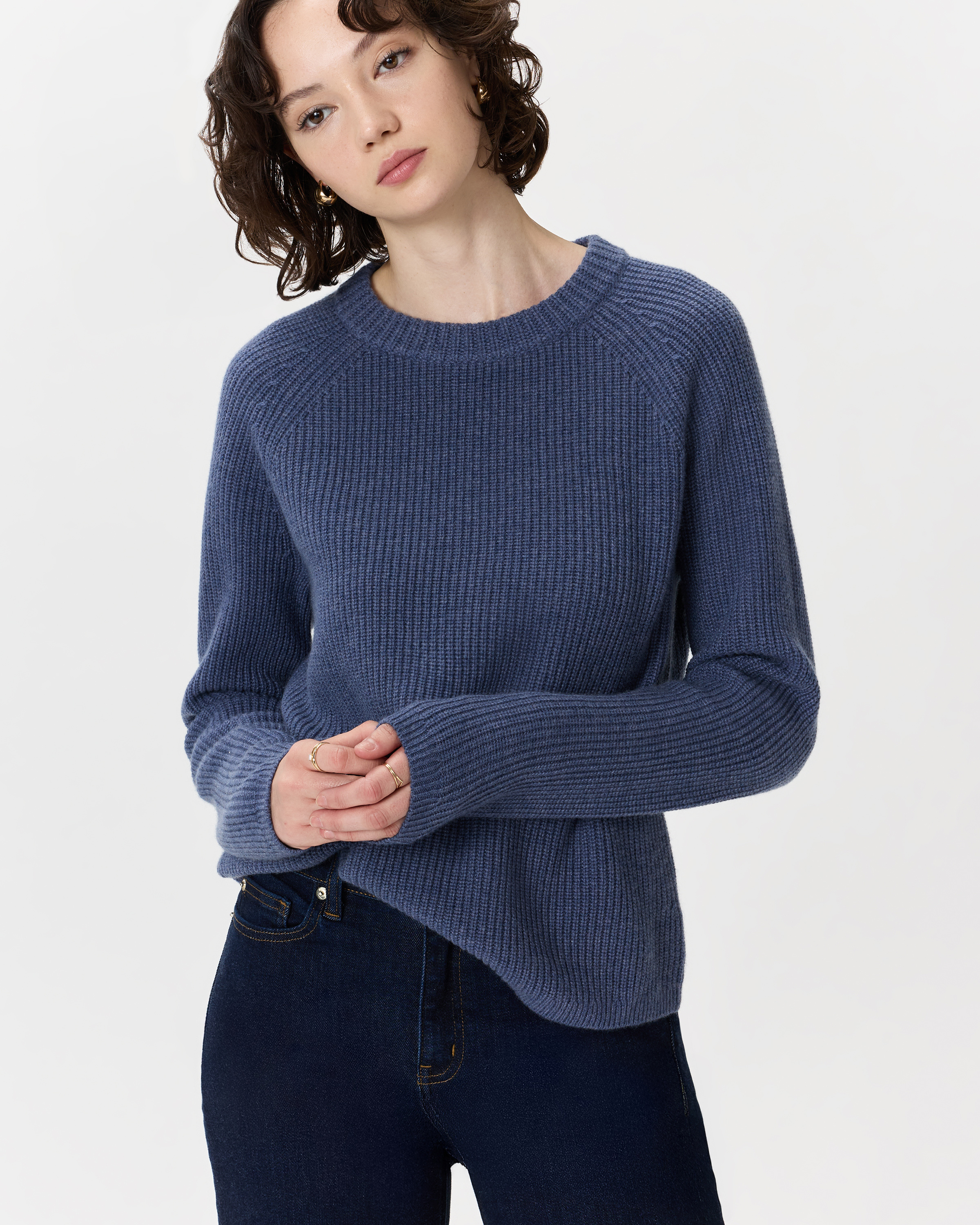 Mongolian Cashmere Fisherman Crewneck Sweater — Image 22