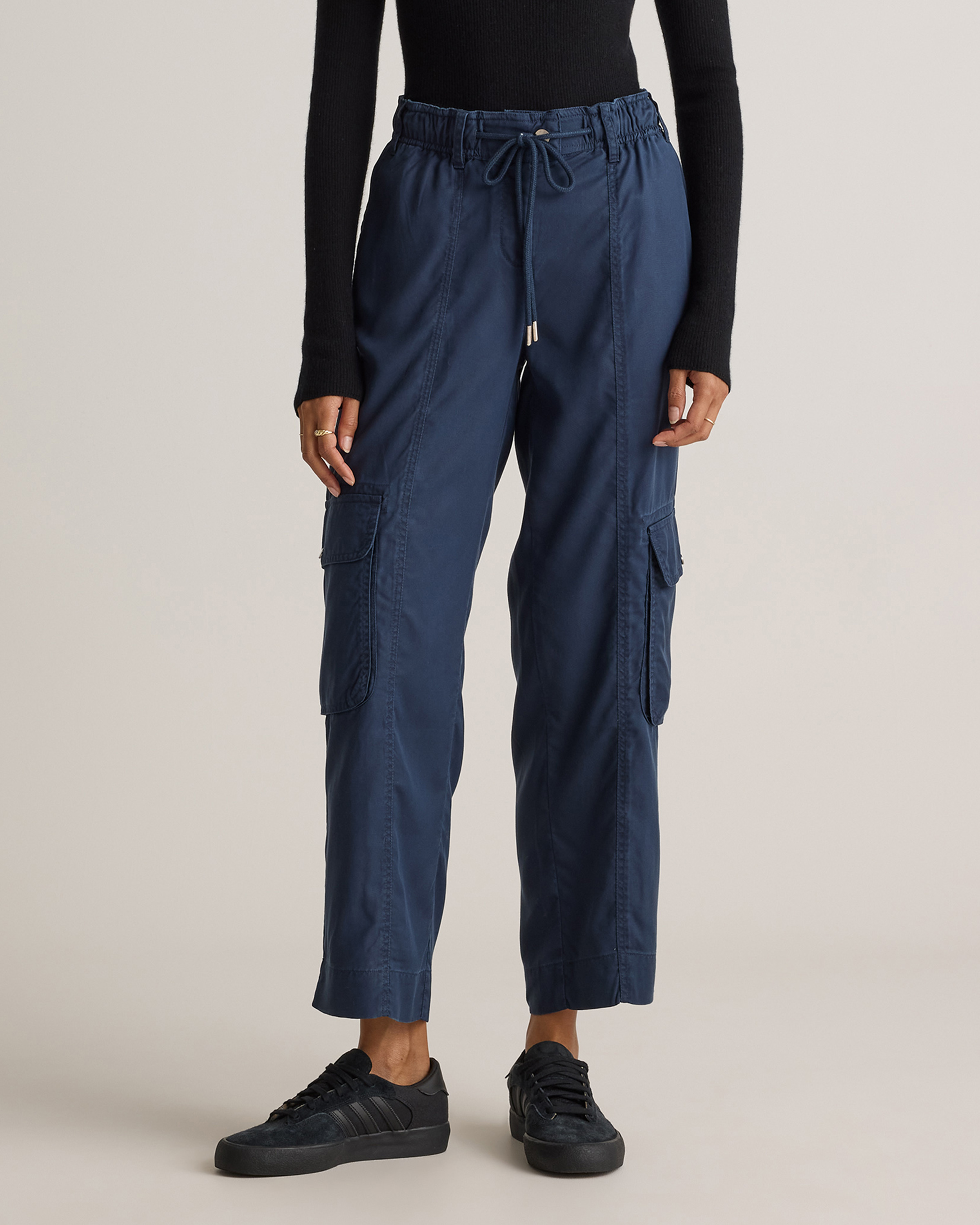 Vintage Wash Tencel Drawstring Cargo Pants — Image 20