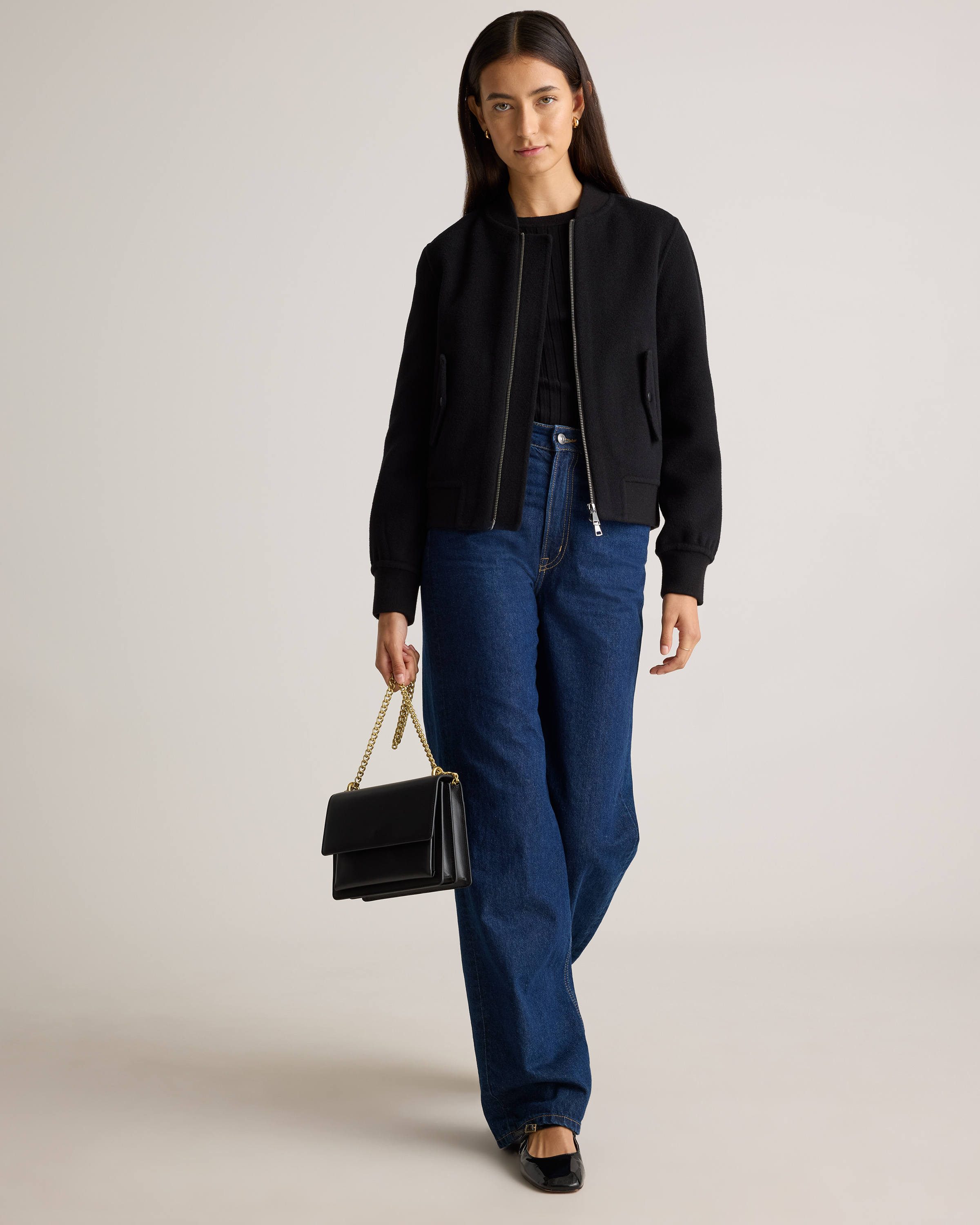 Double-Faced Merino Wool Bomber Jacket — Image 24