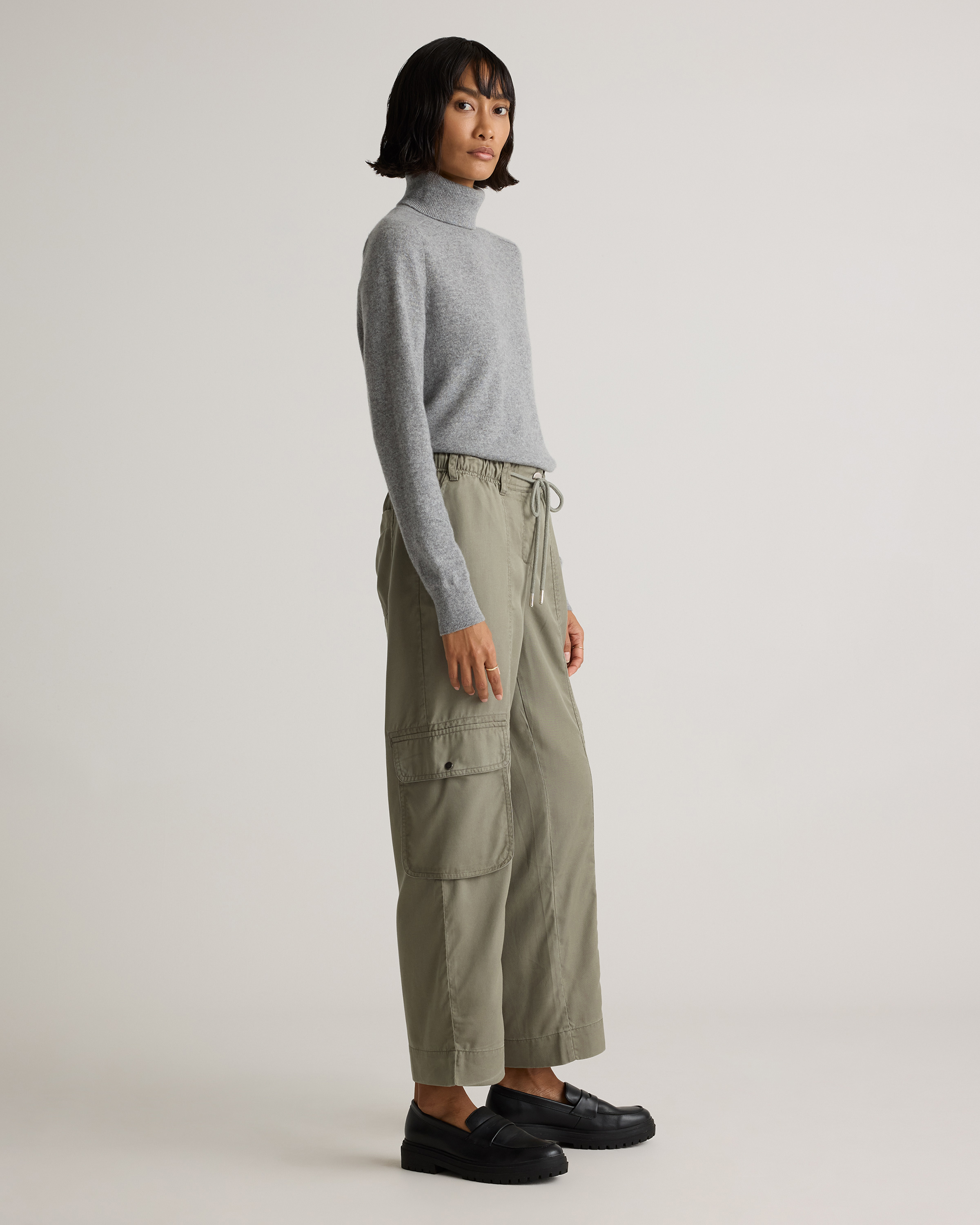 Vintage Wash Tencel Drawstring Cargo Pants — Image 12