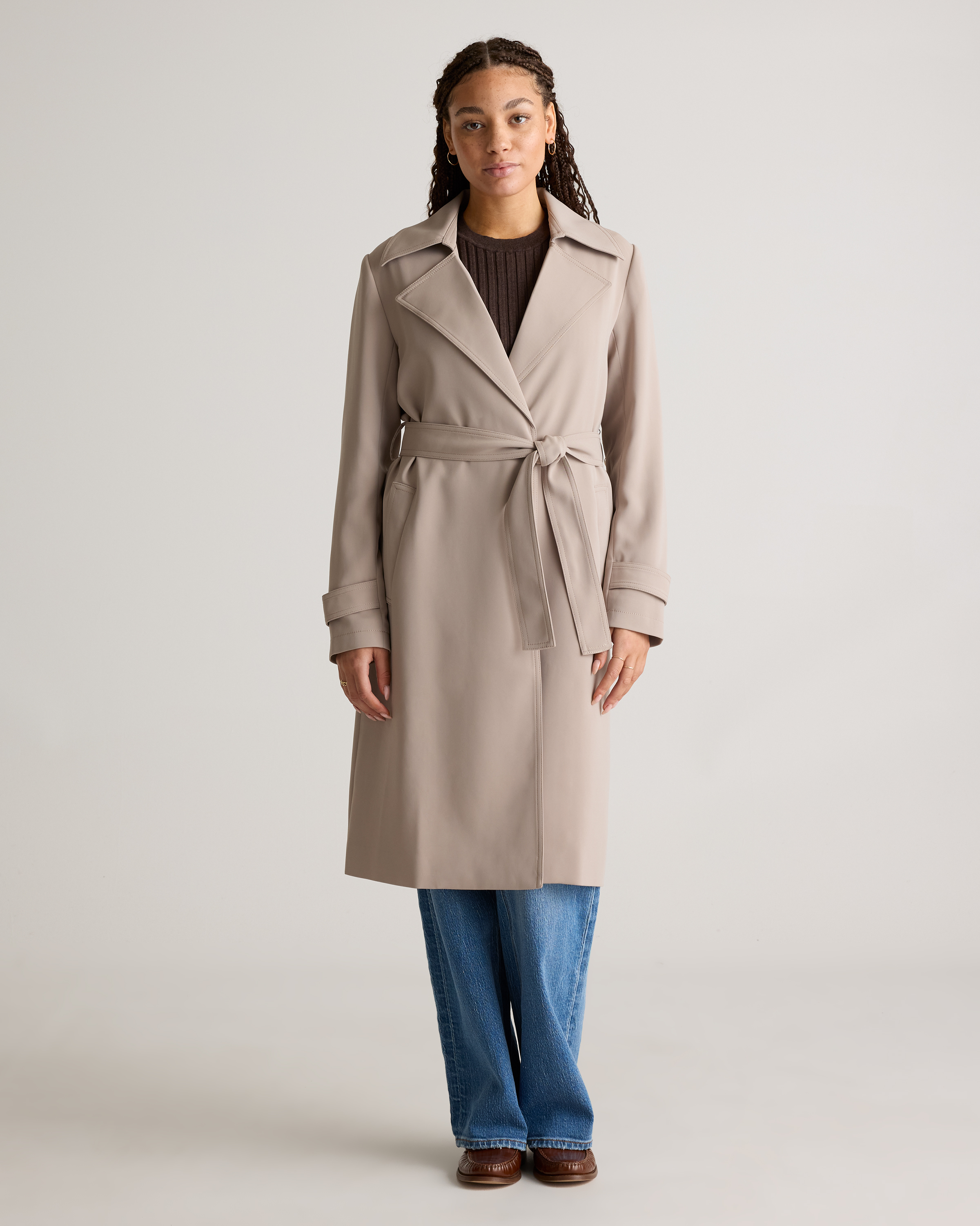 Stretch Crepe Trench Coat — Image 12