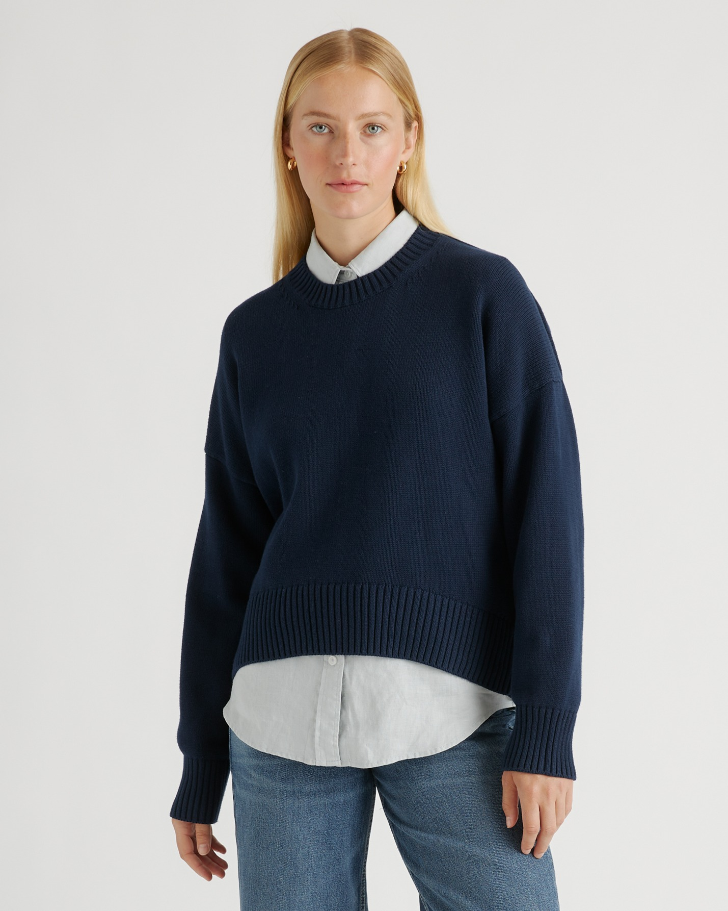 100% Organic Cotton Boyfriend Crew Sweater — Image 65