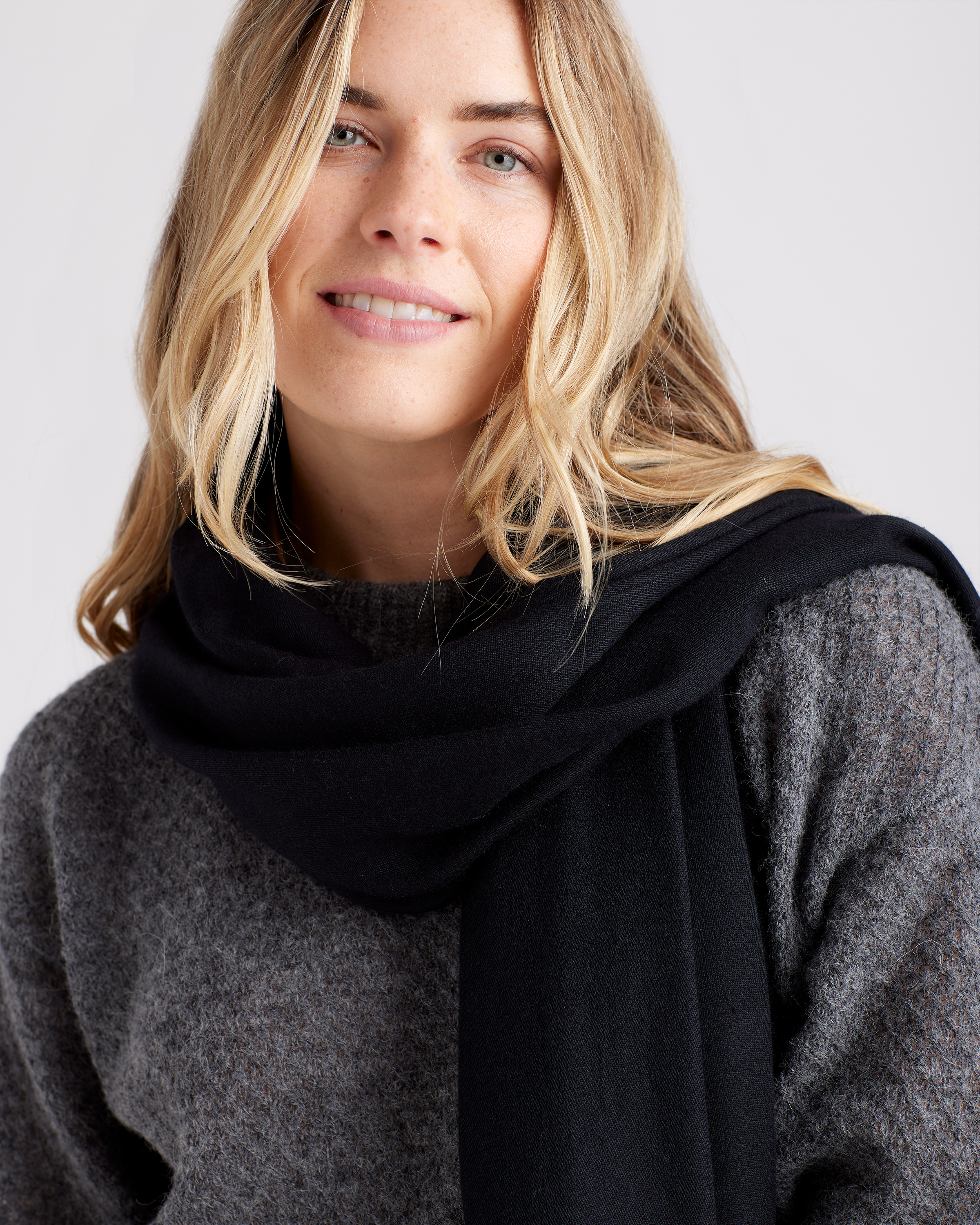 Featherweight Cashmere Silk Frayed Edge Scarf — Image 12