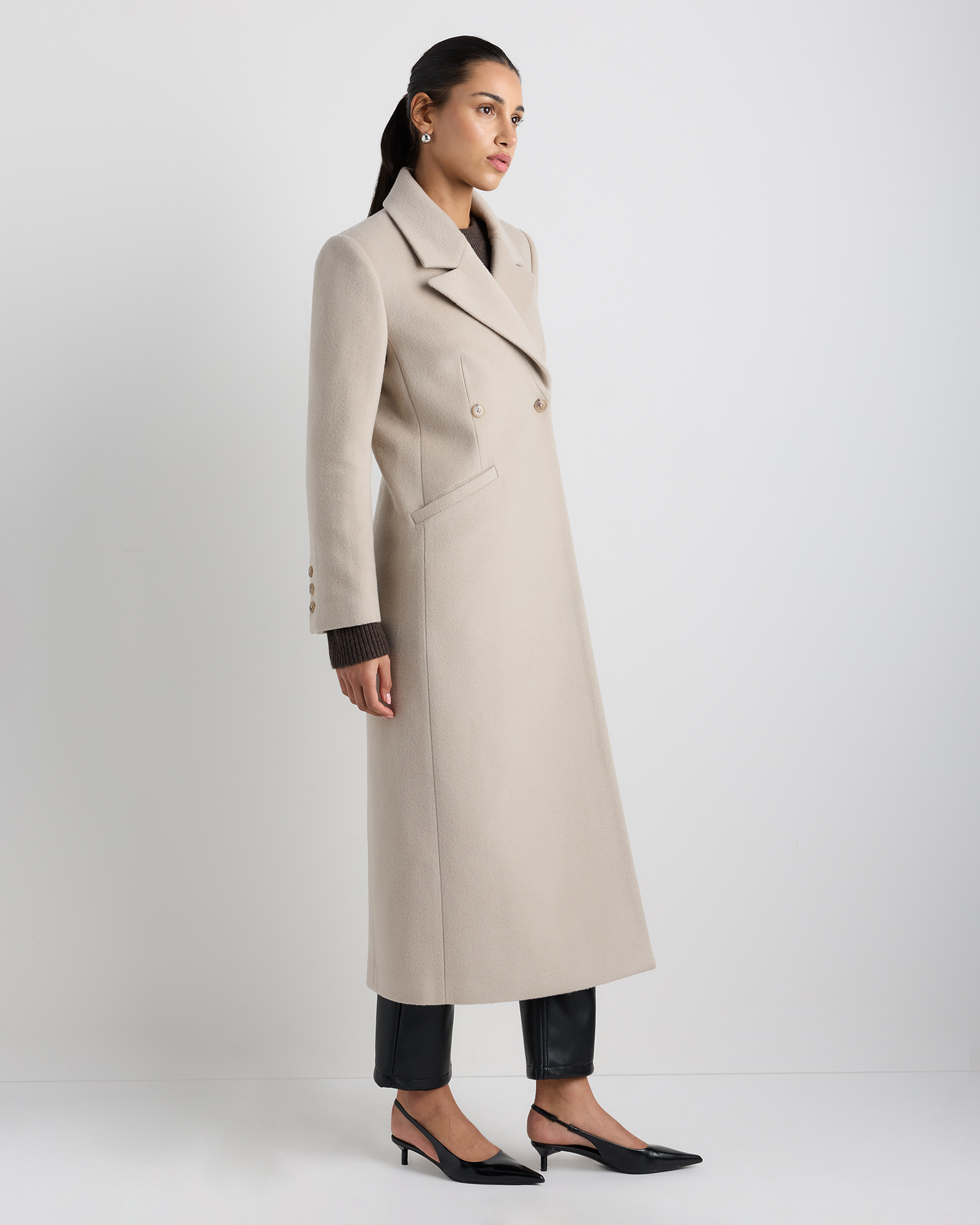 Wool Cashmere Tailored Long Coat — Image 25