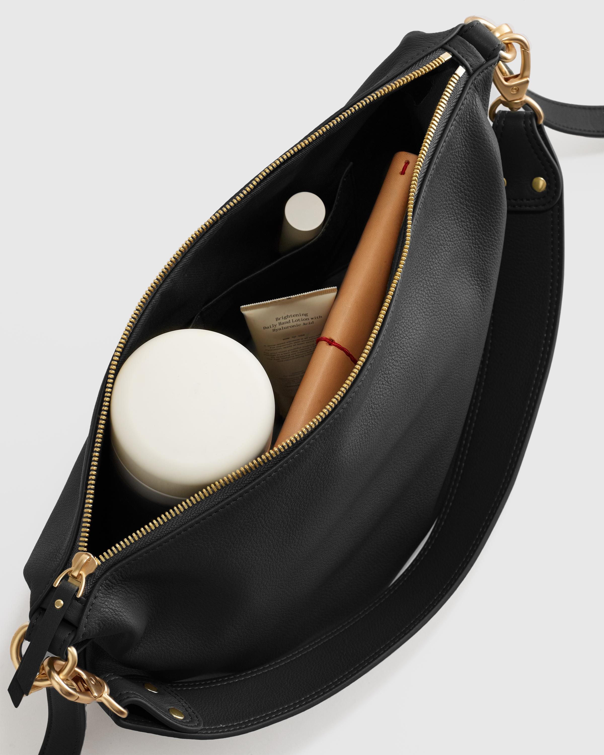 Italian Leather Convertible Crescent Shoulder Bag — Image 8