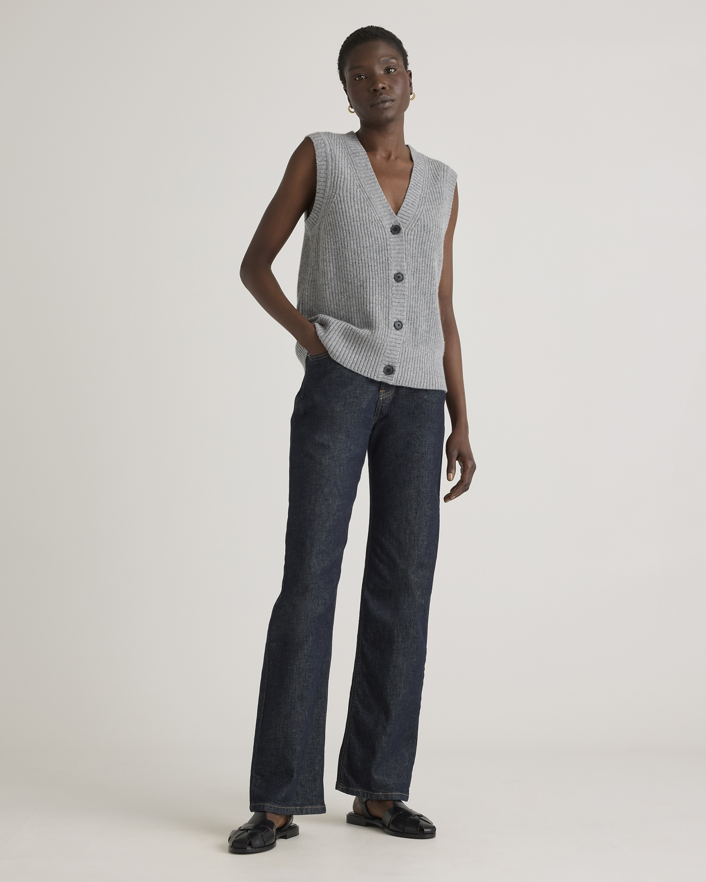 Mongolian Cashmere Fisherman Sweater Vest — Image 17