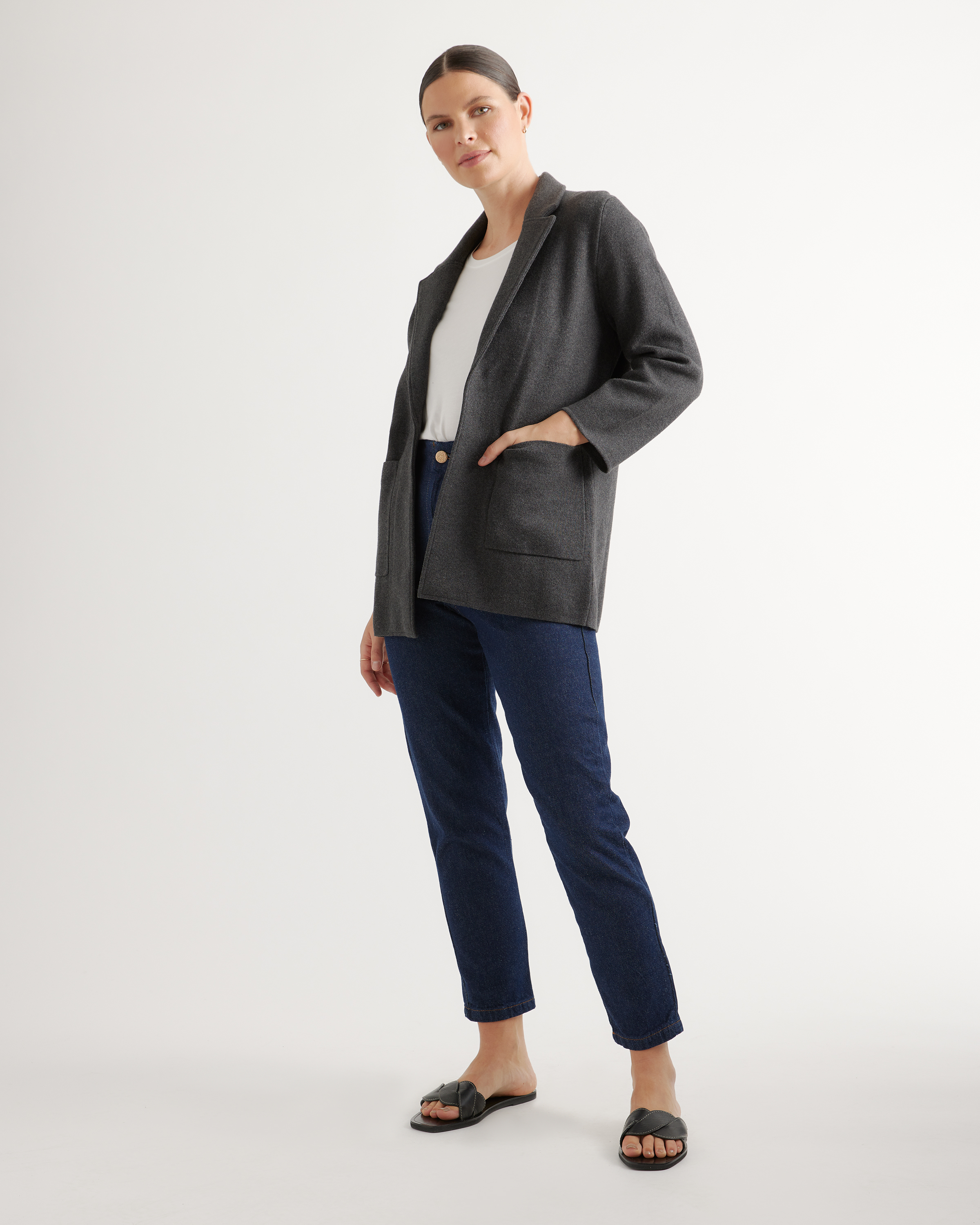 100% Organic Cotton Knit Blazer — Image 26