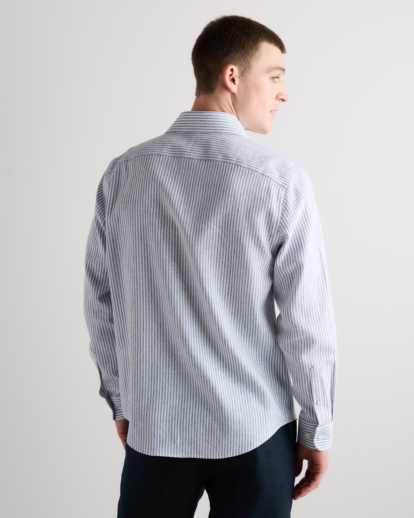 100% European Linen Wrinkle-Resistant Dress Shirt — Image 4