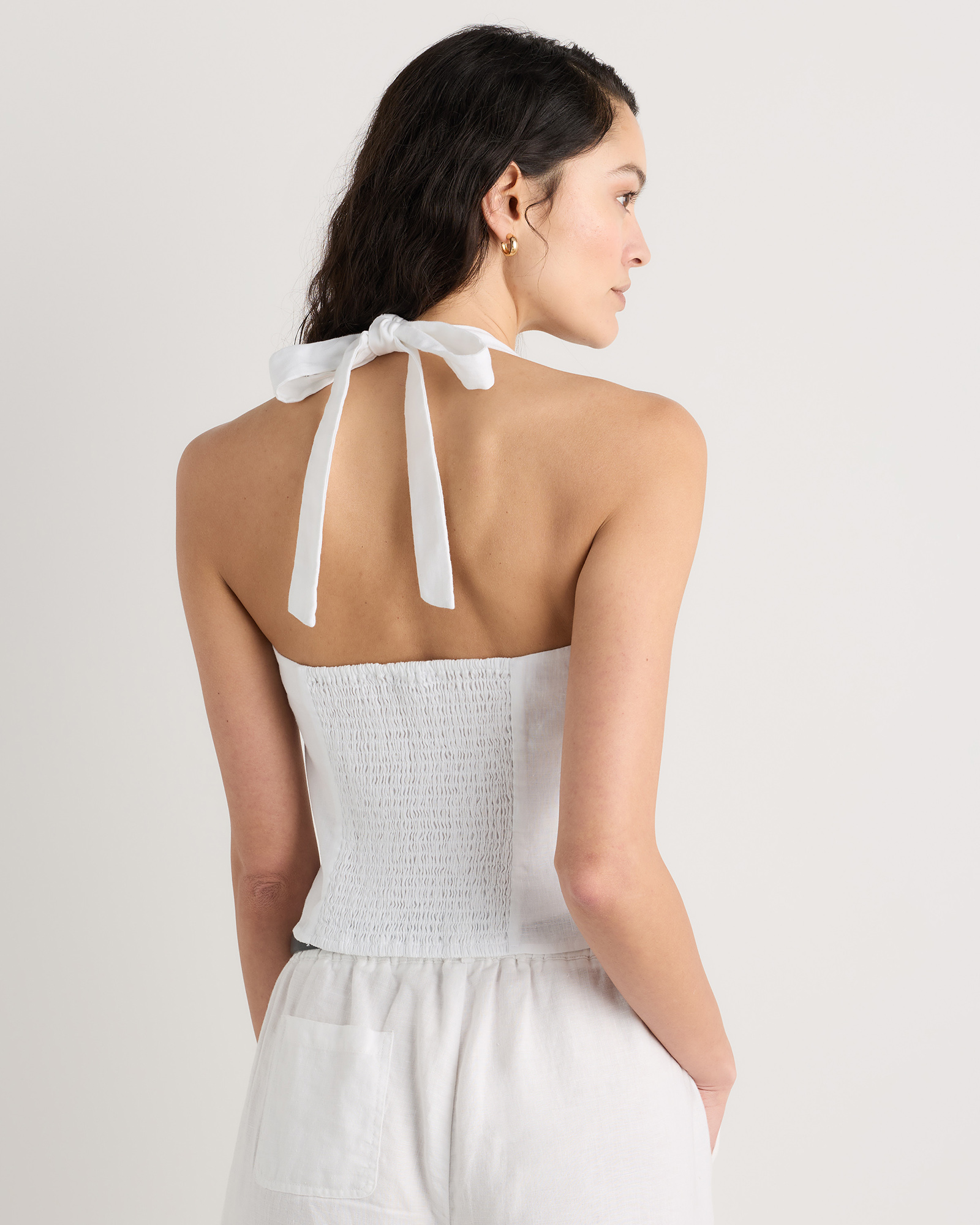 100% European Linen Halter Top — Image 10